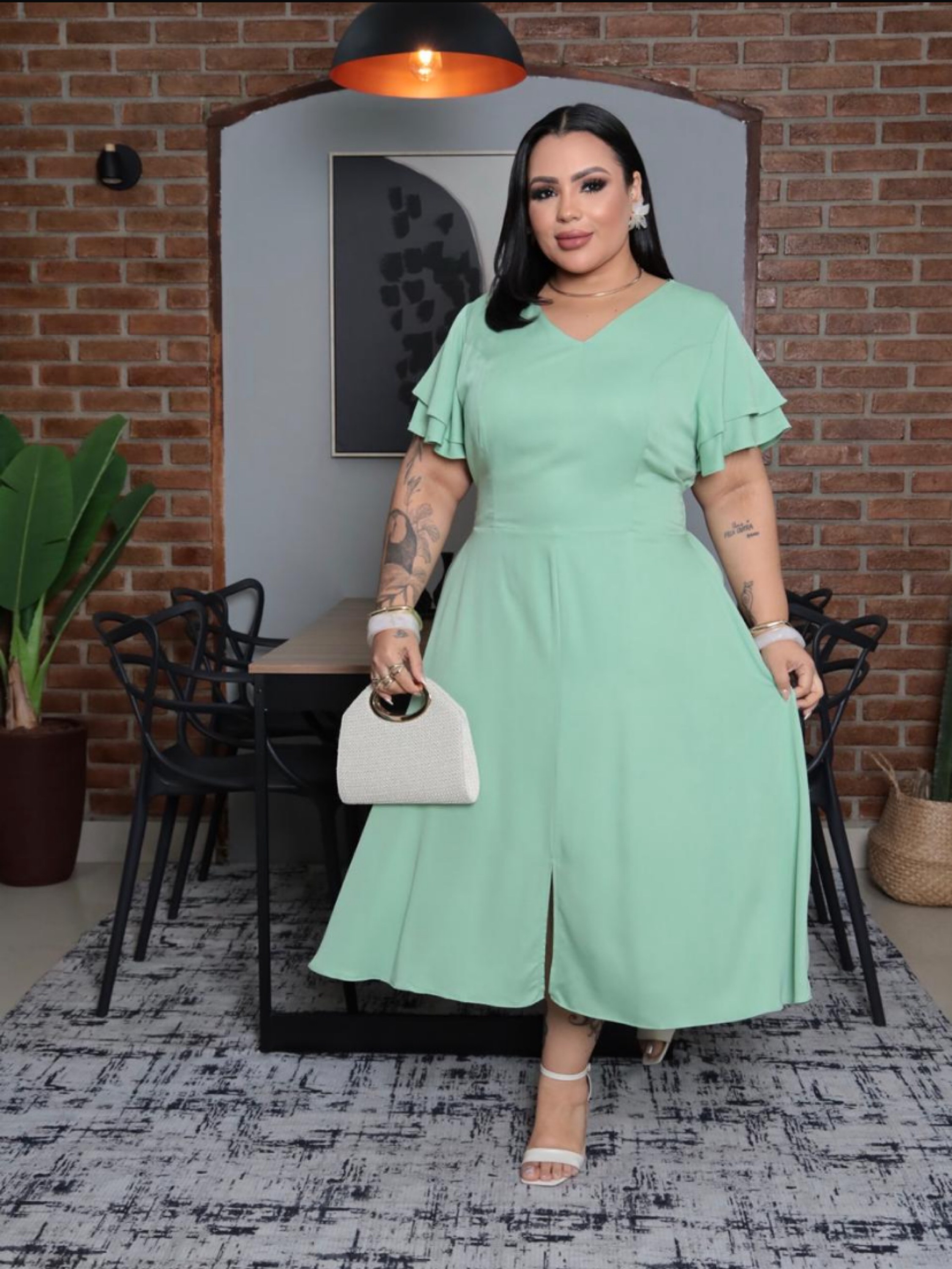 Vestido midi Plus size