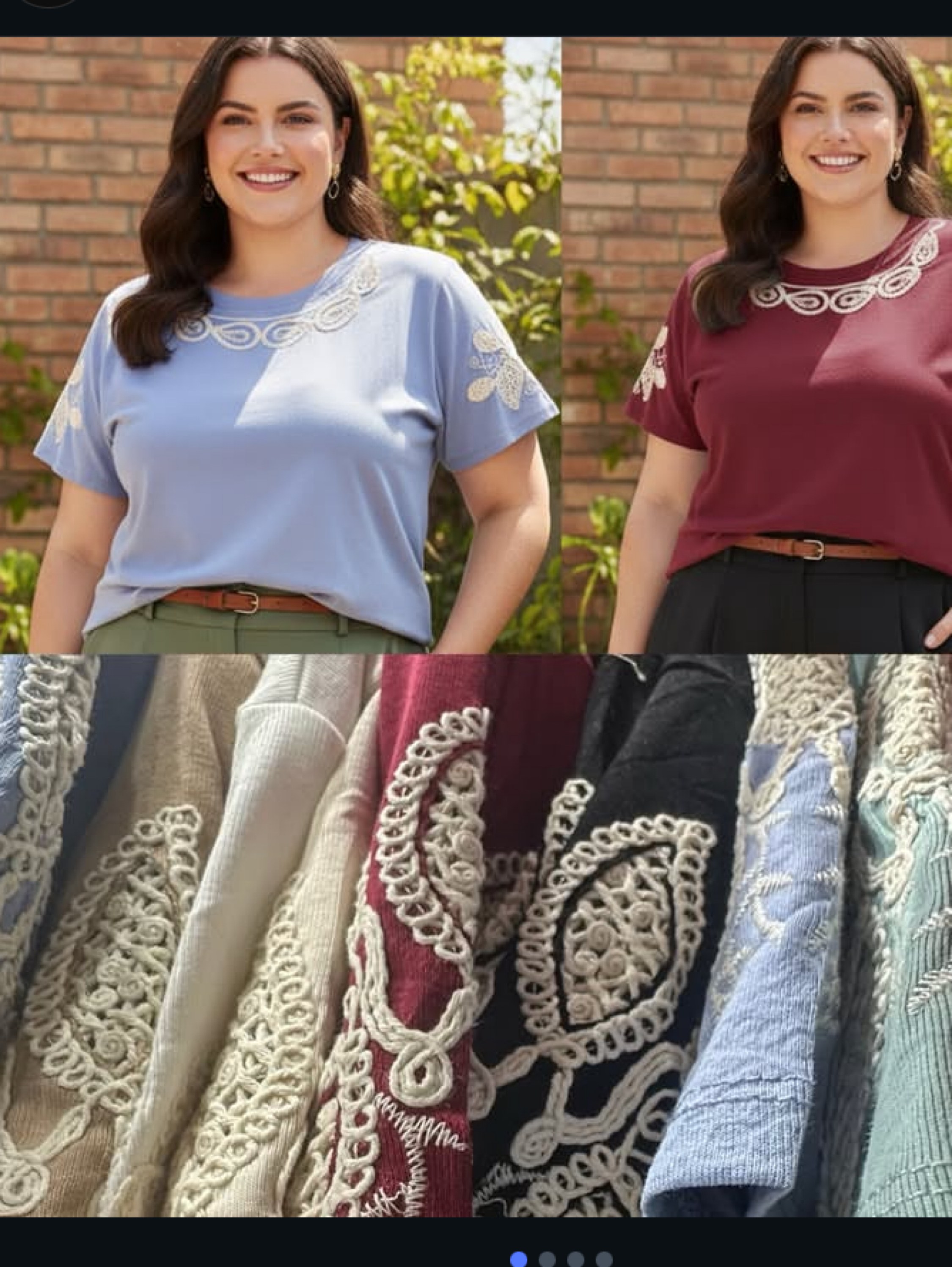 Blusa básica com dd manga Plus size