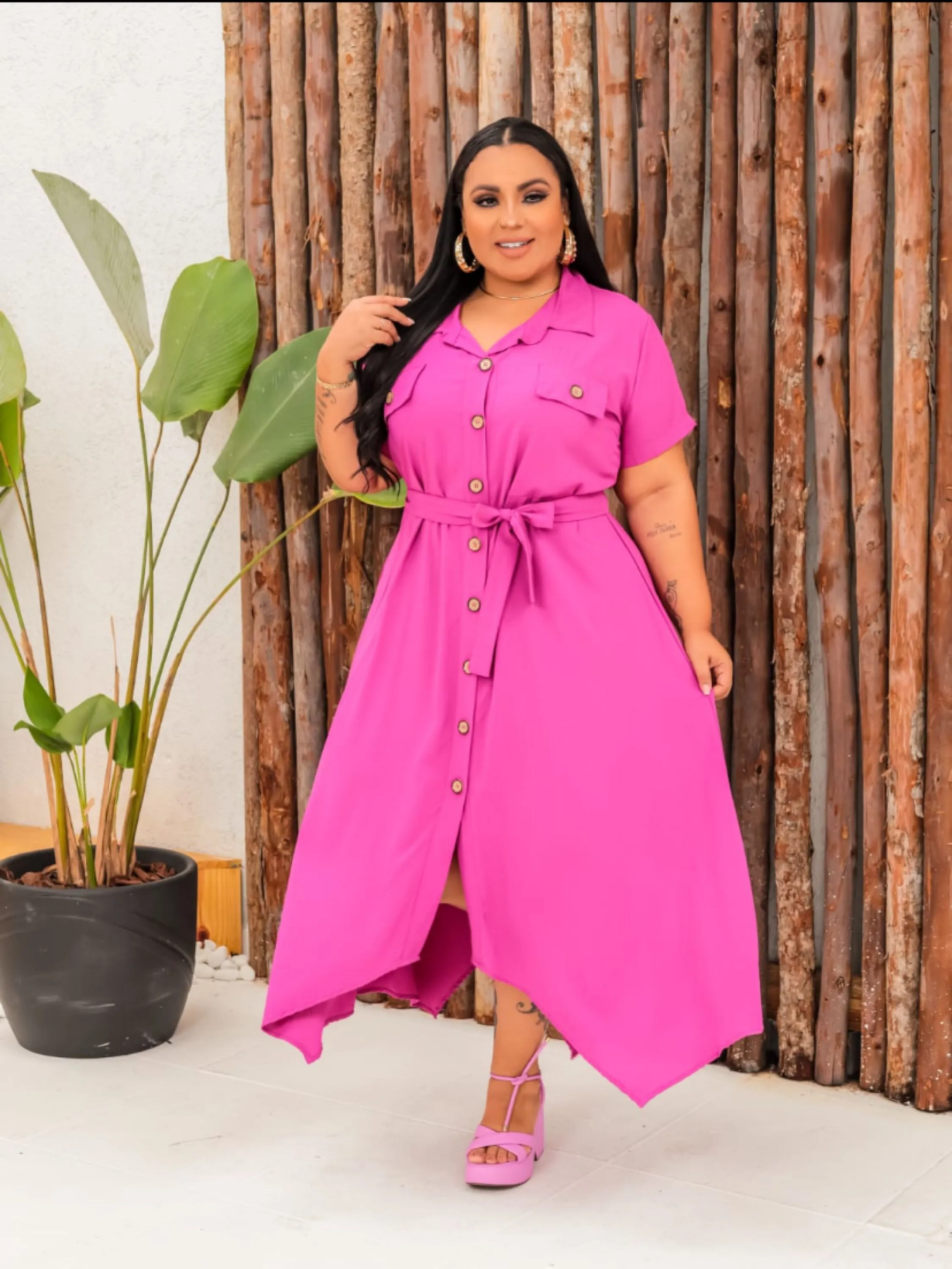 Chamise plus size tecido duna linho (new 5006)