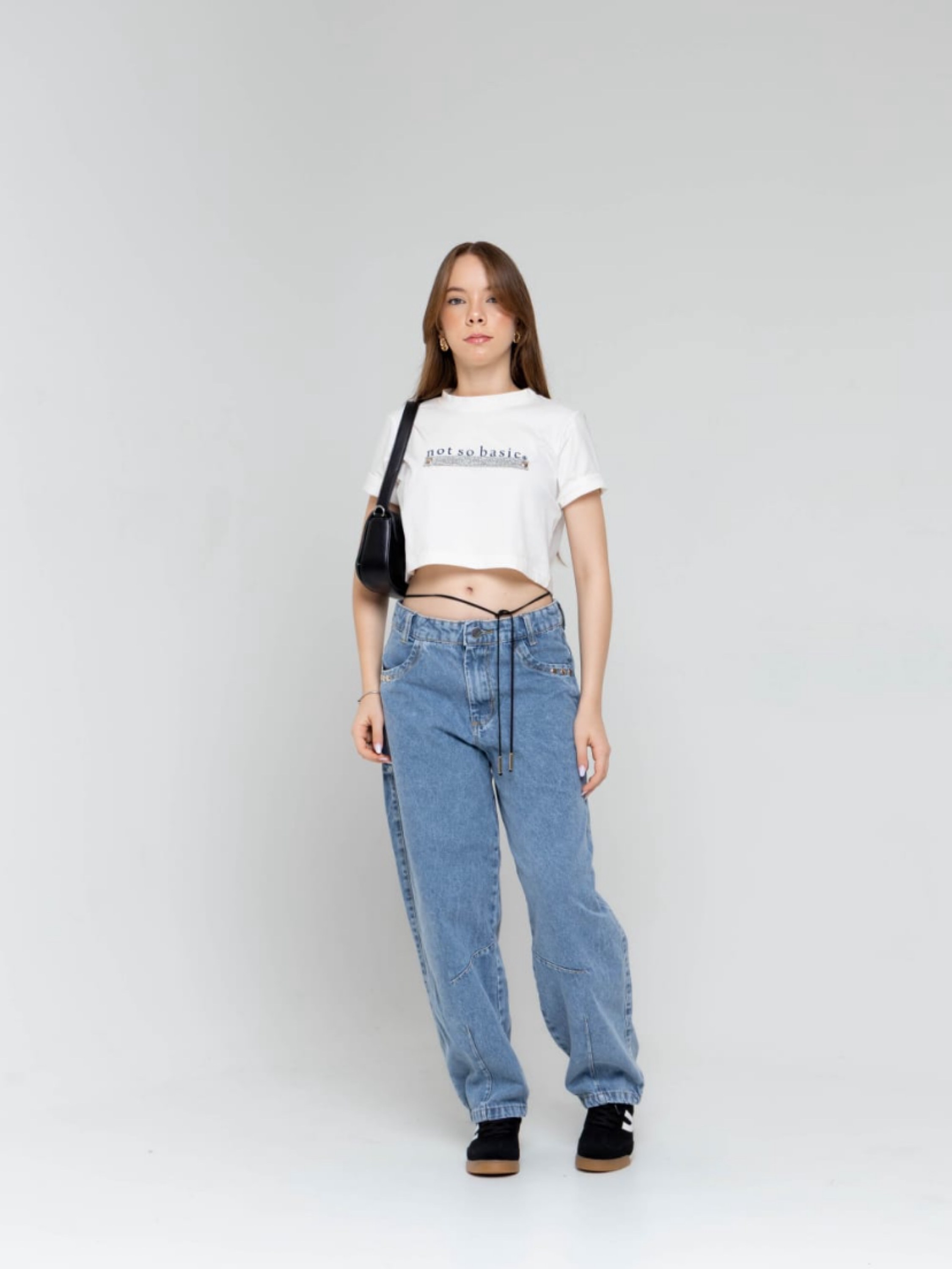 Calça balão jeans juvenil
