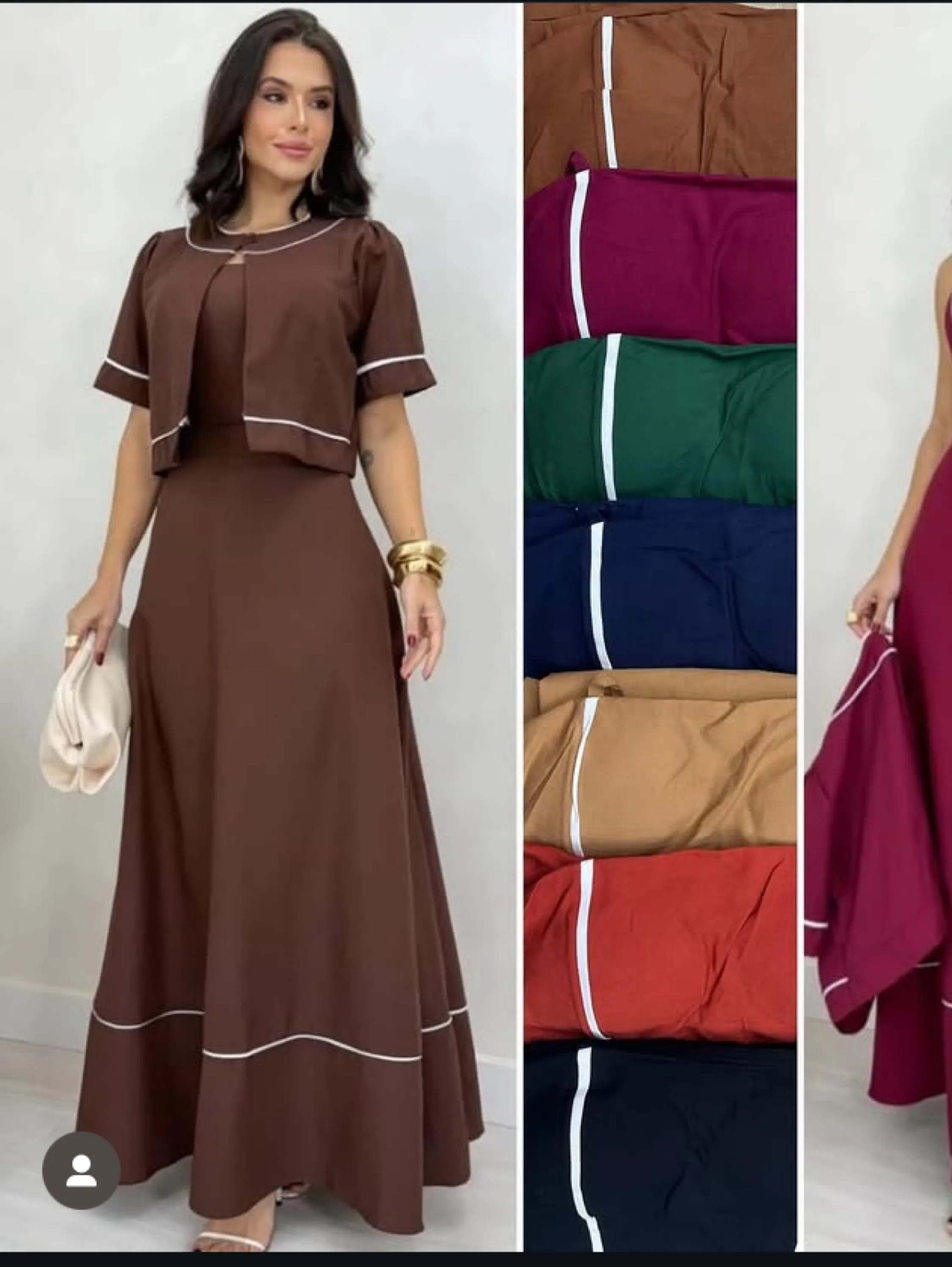 Vestido longo tecido sensorial veste até 42( Luan)