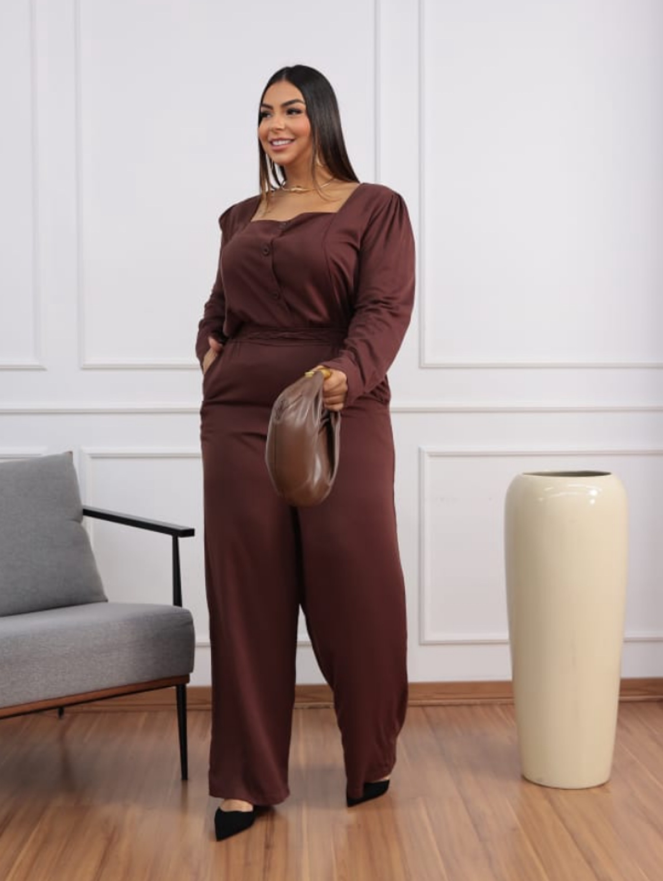 Conjunto Raissa calça e blusa Plus size
