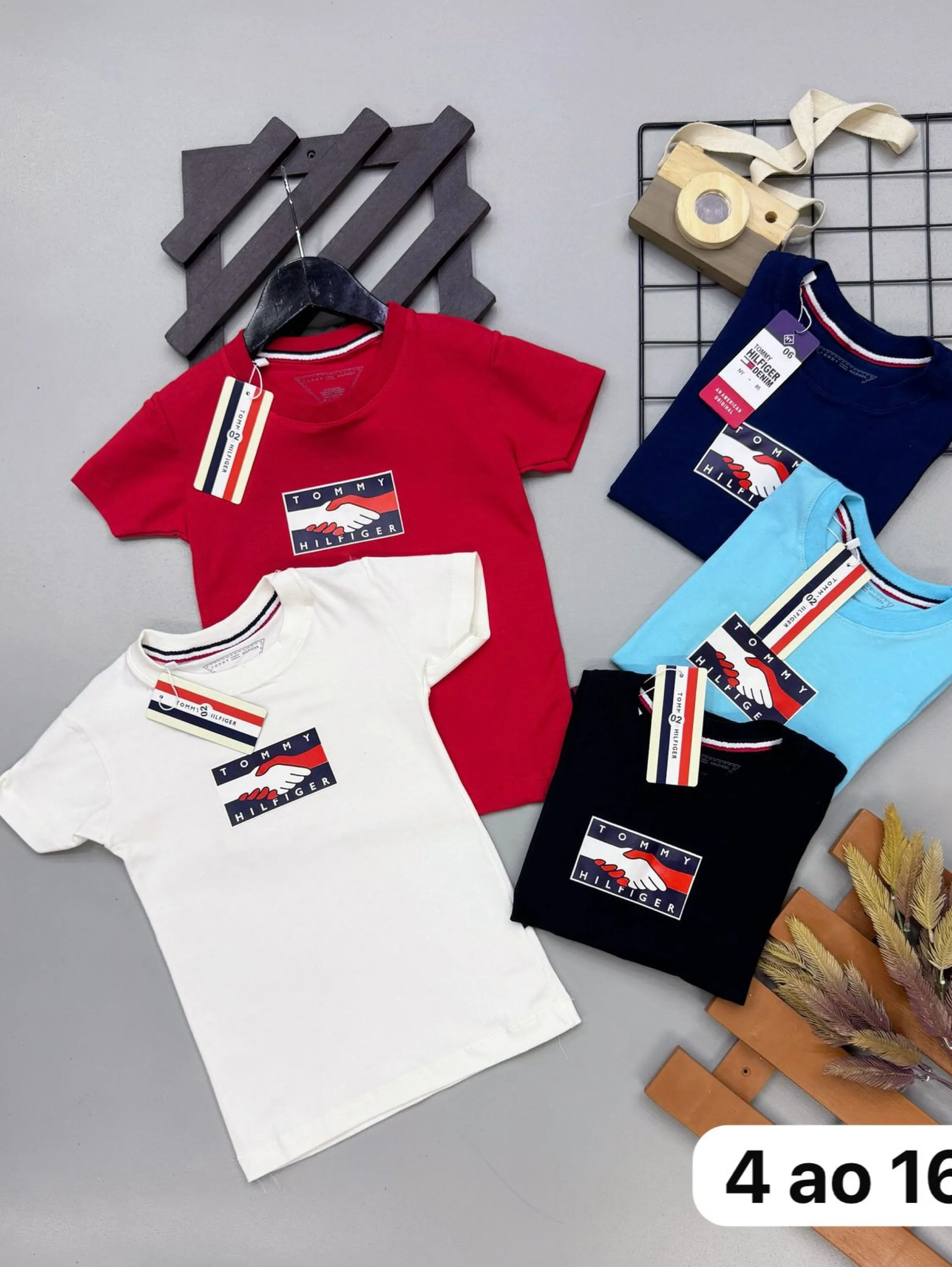 Camiseta Tommy infantil/juvenil malha peruana