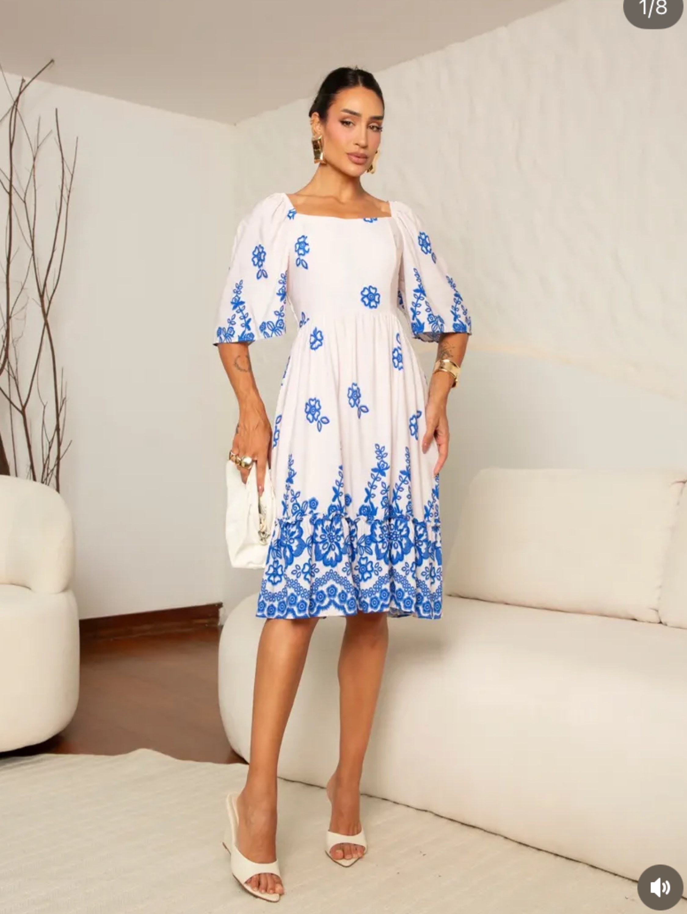 Vestido curto manhã bufante