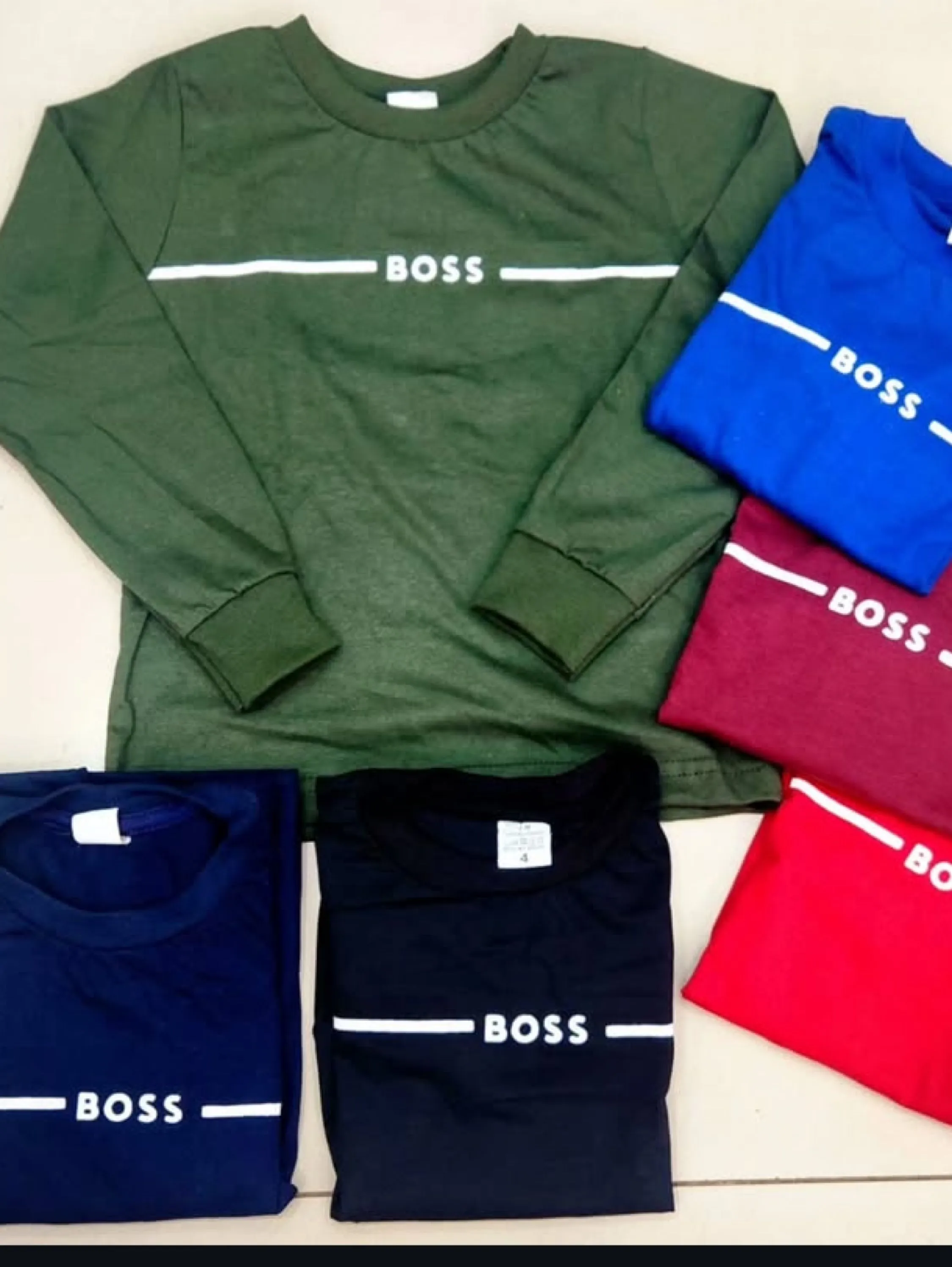 Camiseta manga longa Boss infantil/juvenil