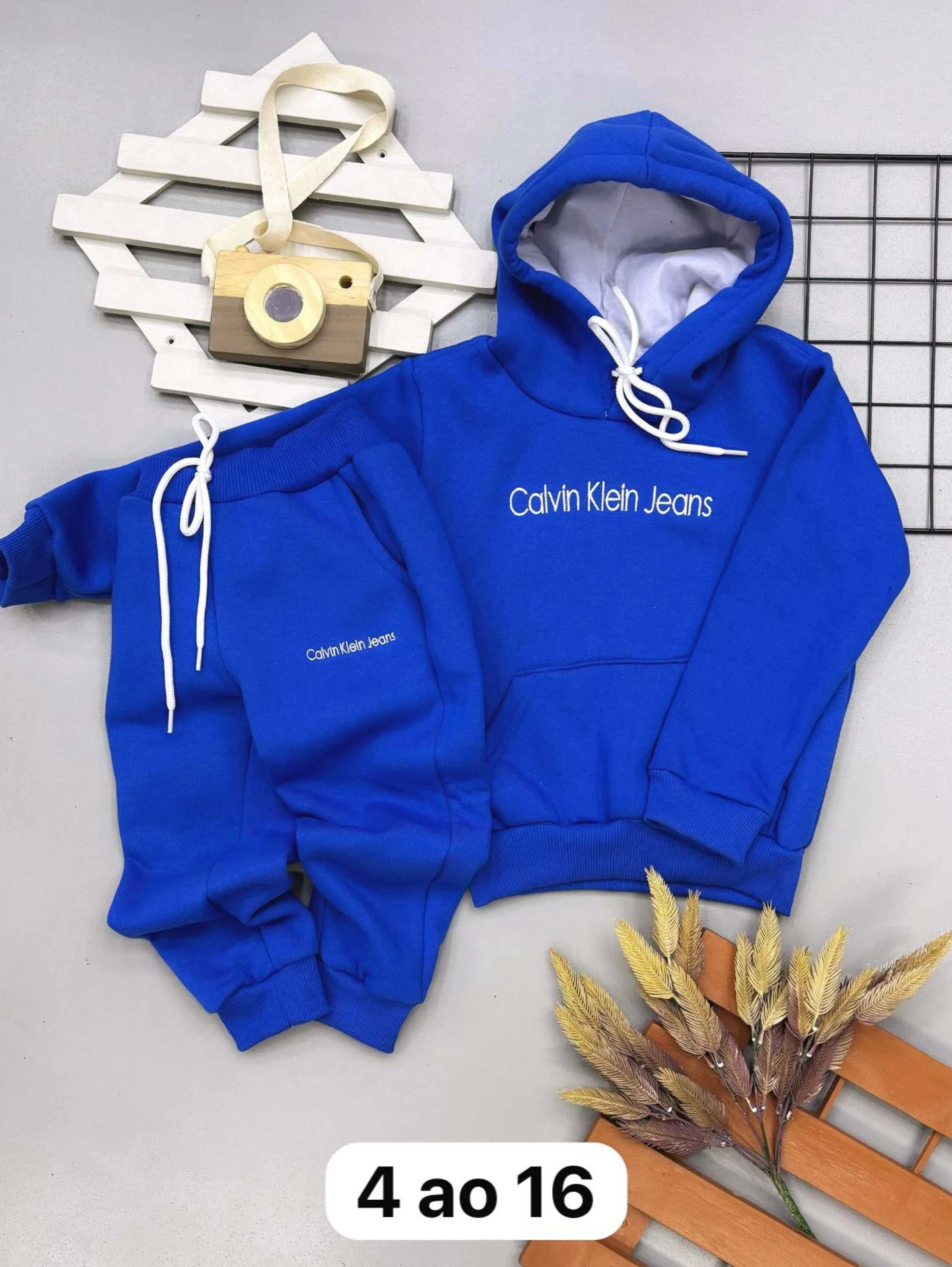 Conjunto Calvin Klein de moletom 3 cabos infantil/juvenil