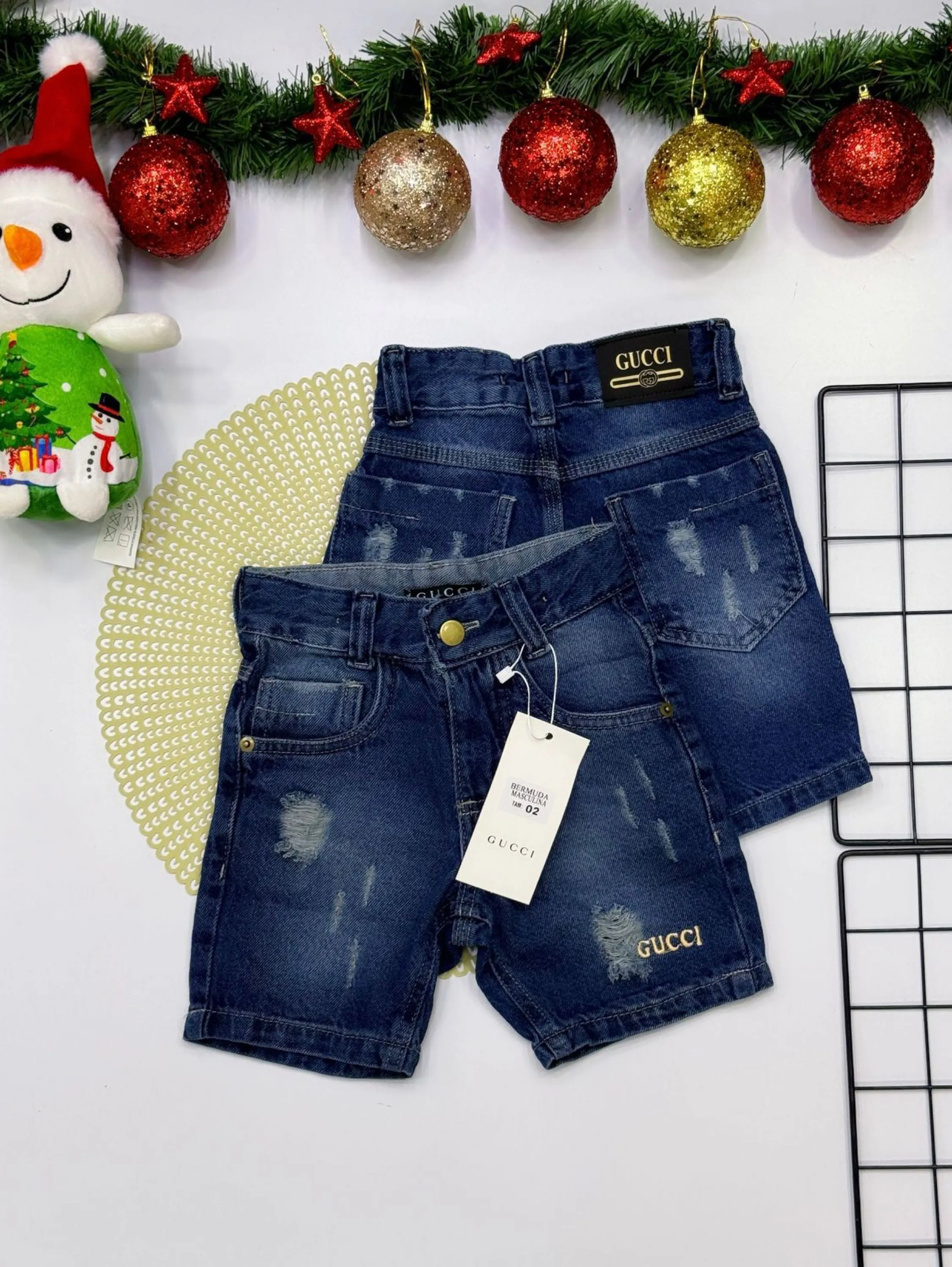 Bermuda jeans Gucci infantil /juvenil linha premium