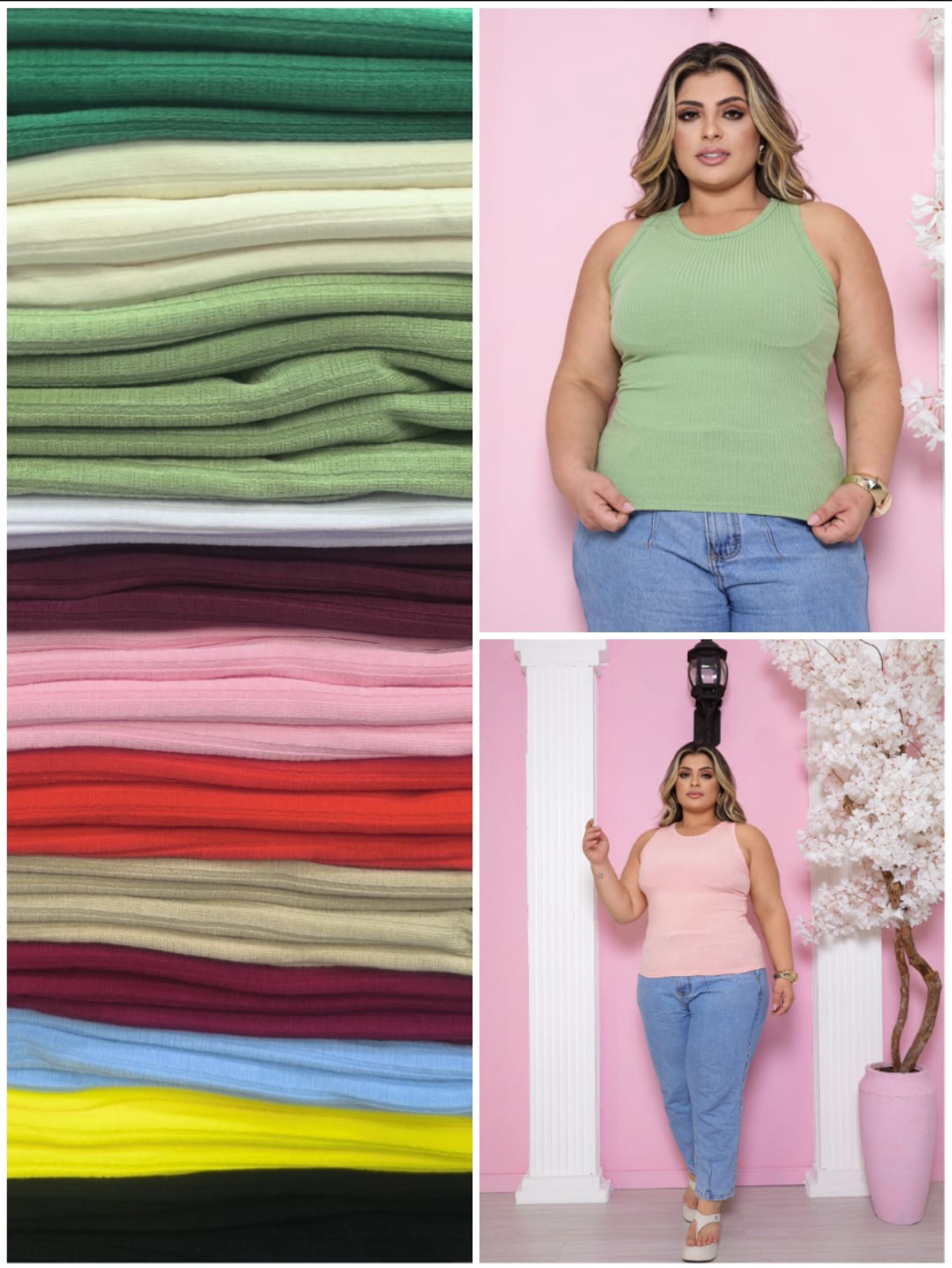 Kit com 4 regatas básicas Plus size