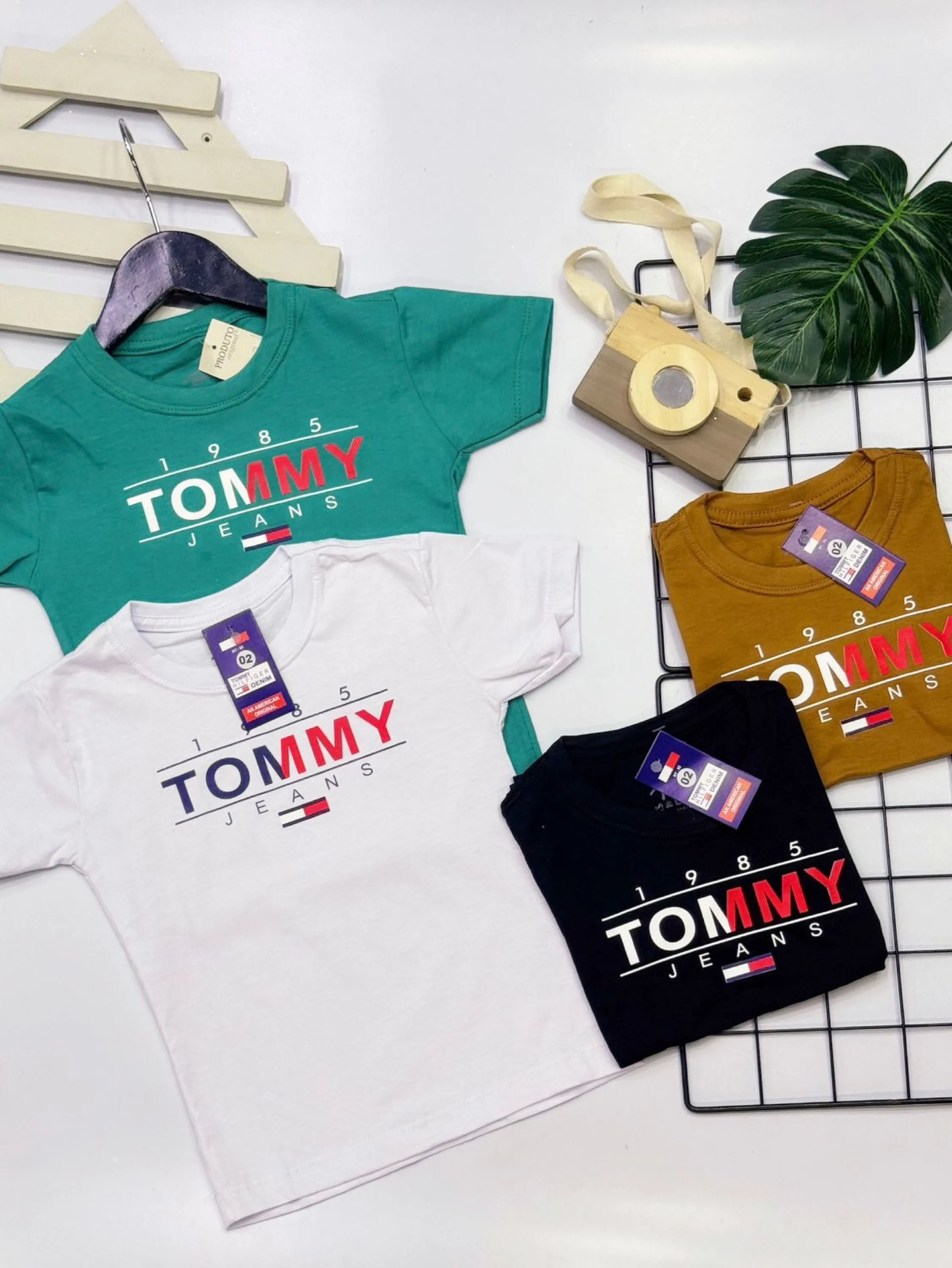 Camiseta Tommy infantil/juvenil 100% algodão