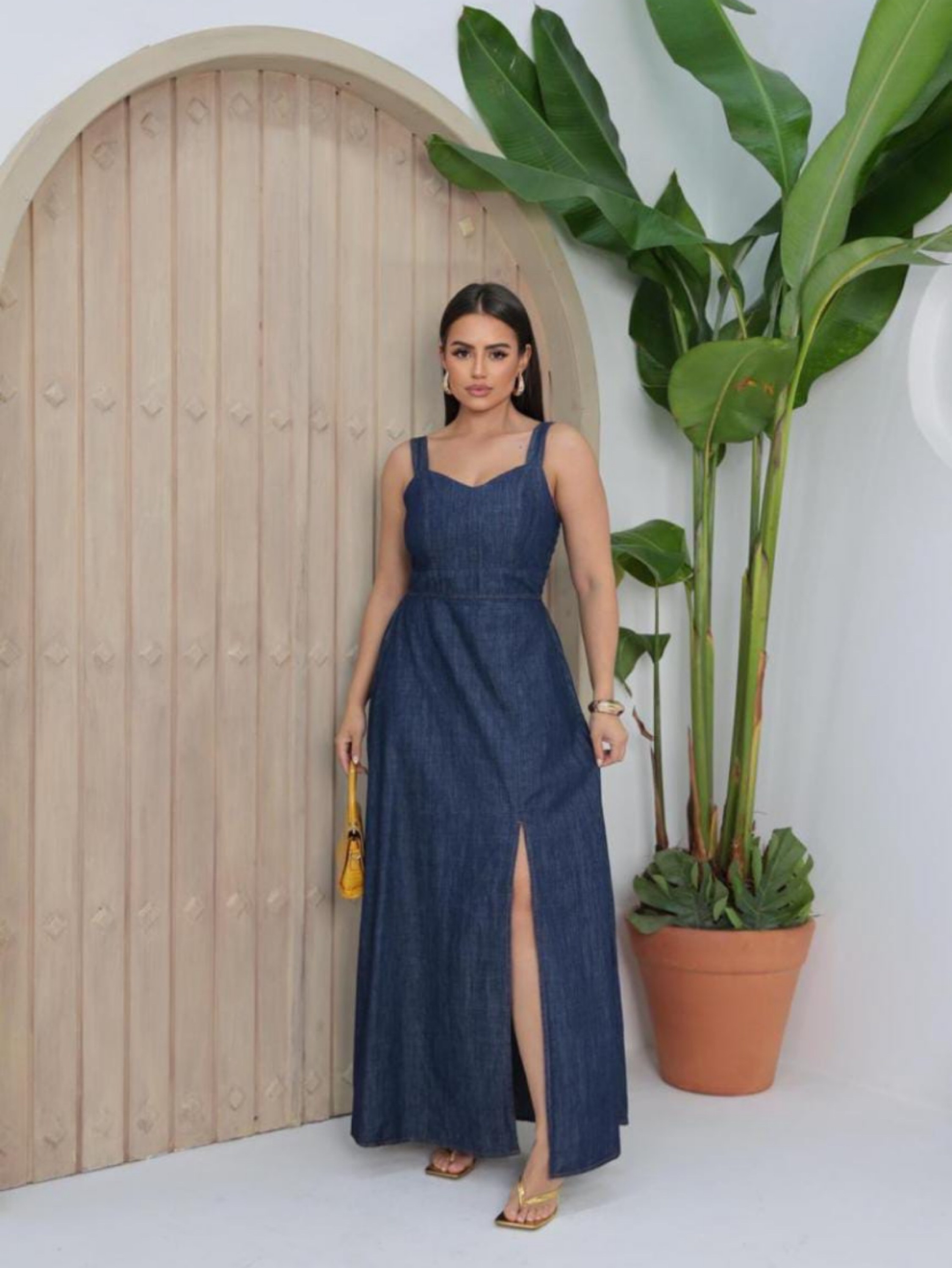 Vestido jeans longo