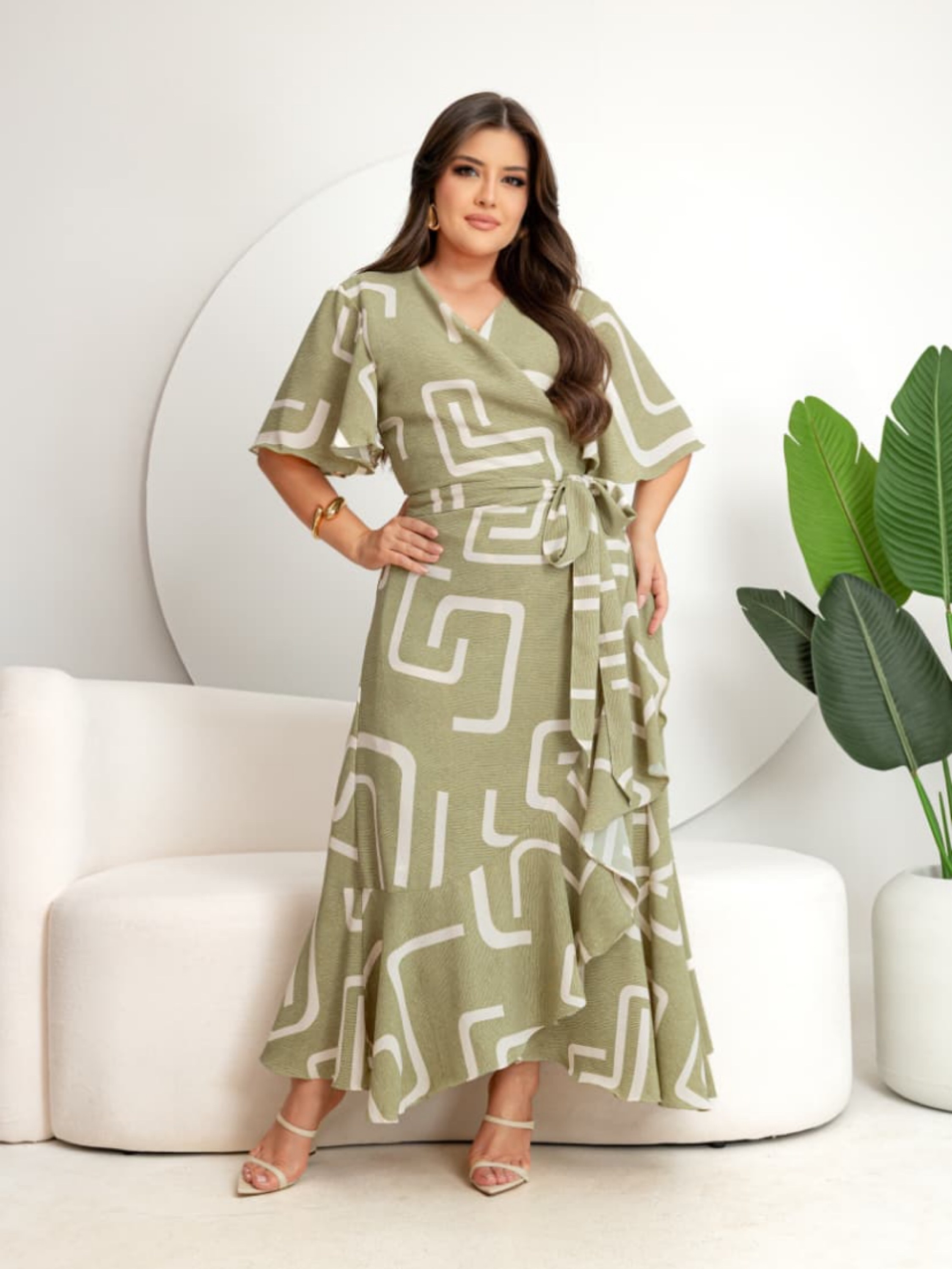 Vestido longo transpassado