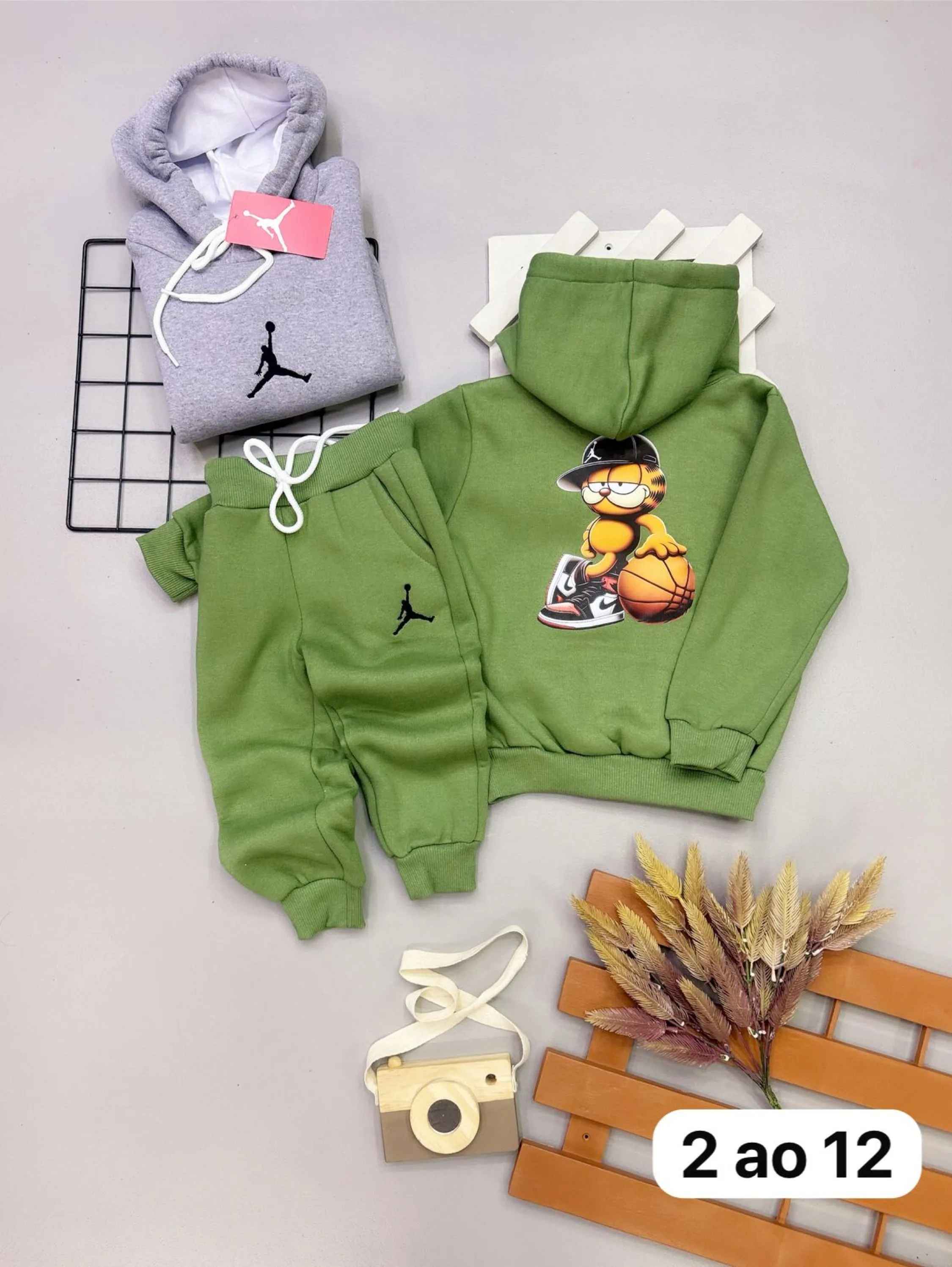 Conjunto de moletom Jordan 3 cabos infantil/juvenil