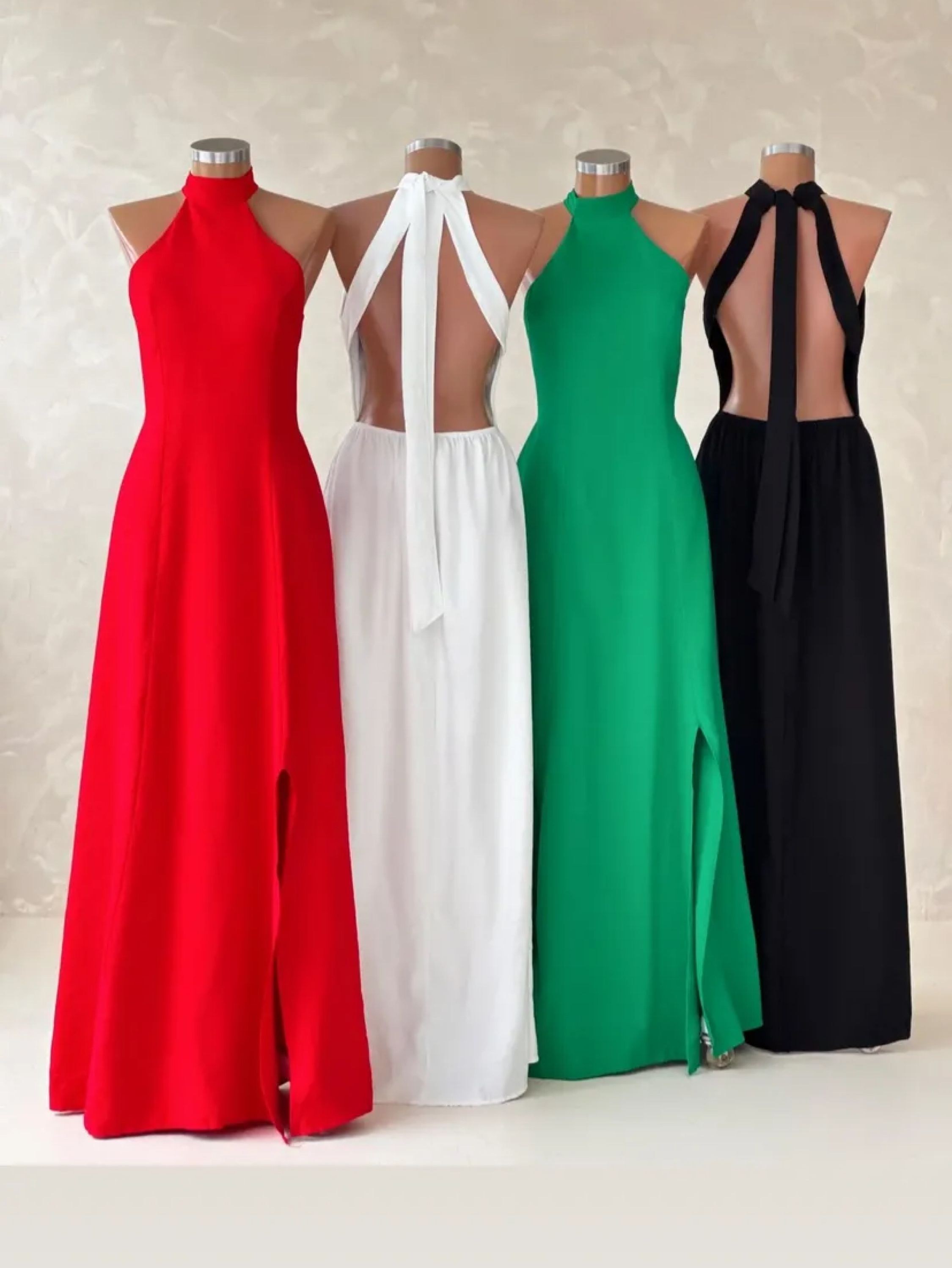 Vestido longo frente única