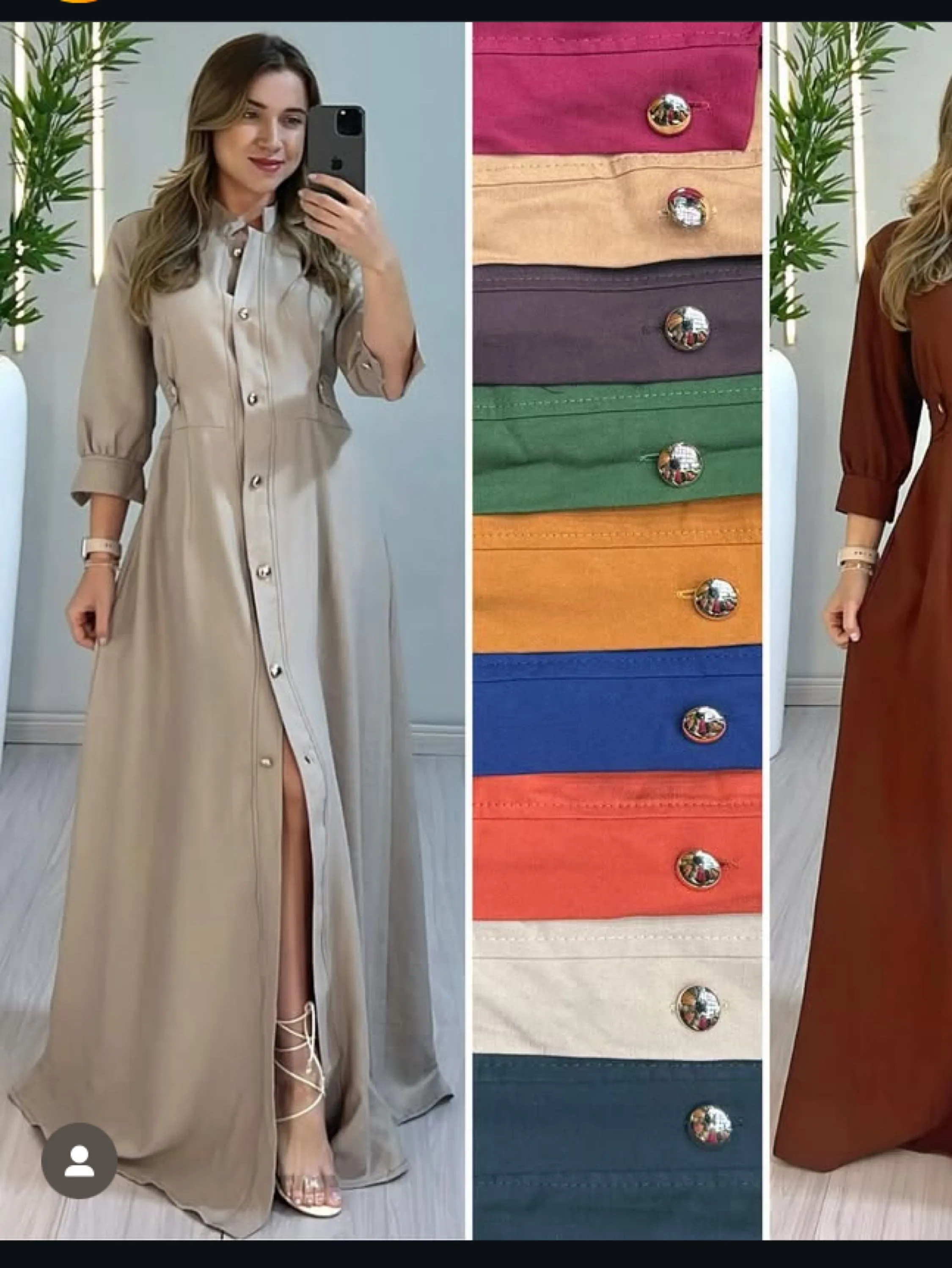 Vestido longo manga longa tecido sensorial veste até 40