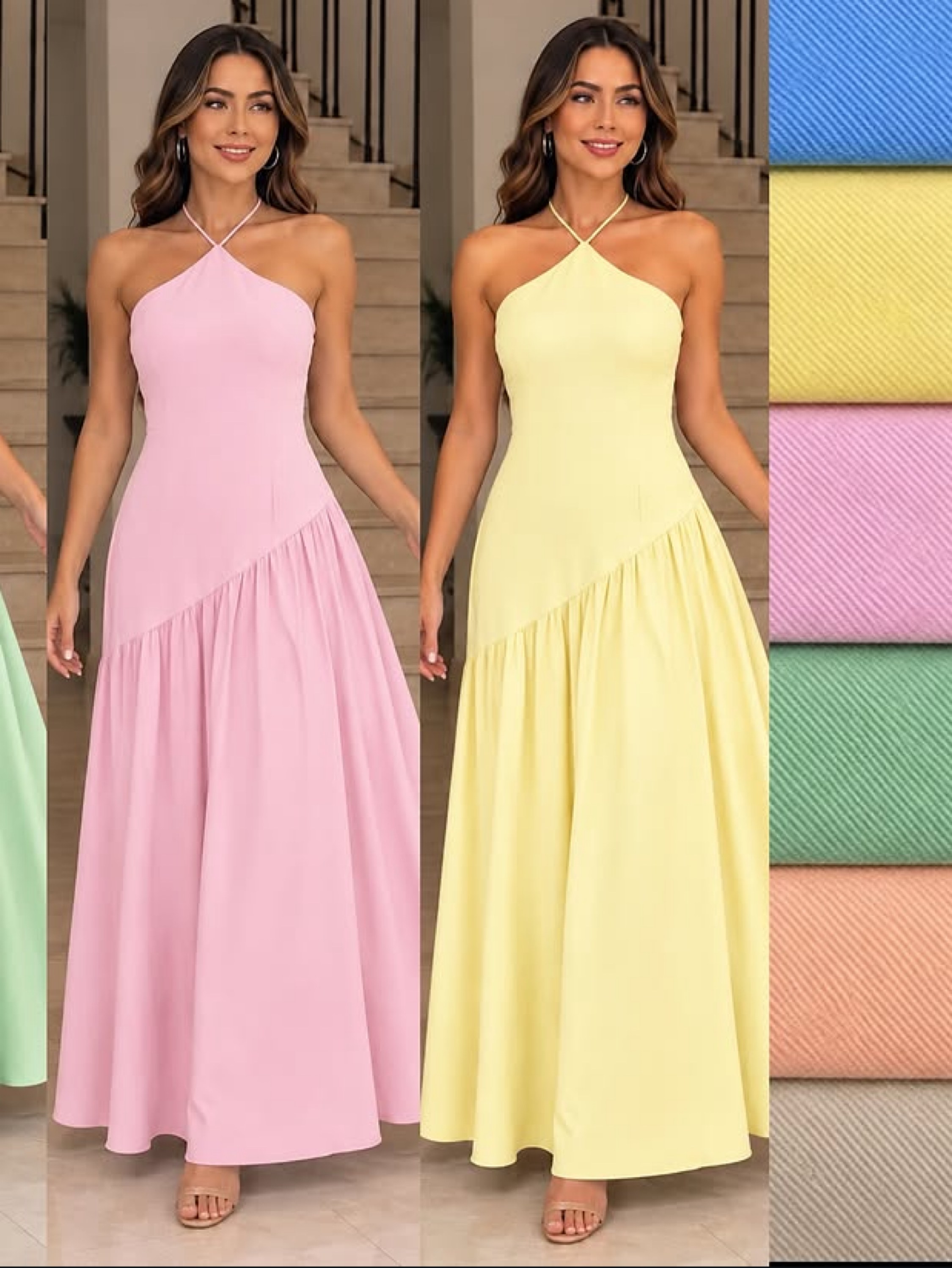 Vestido longo frente única