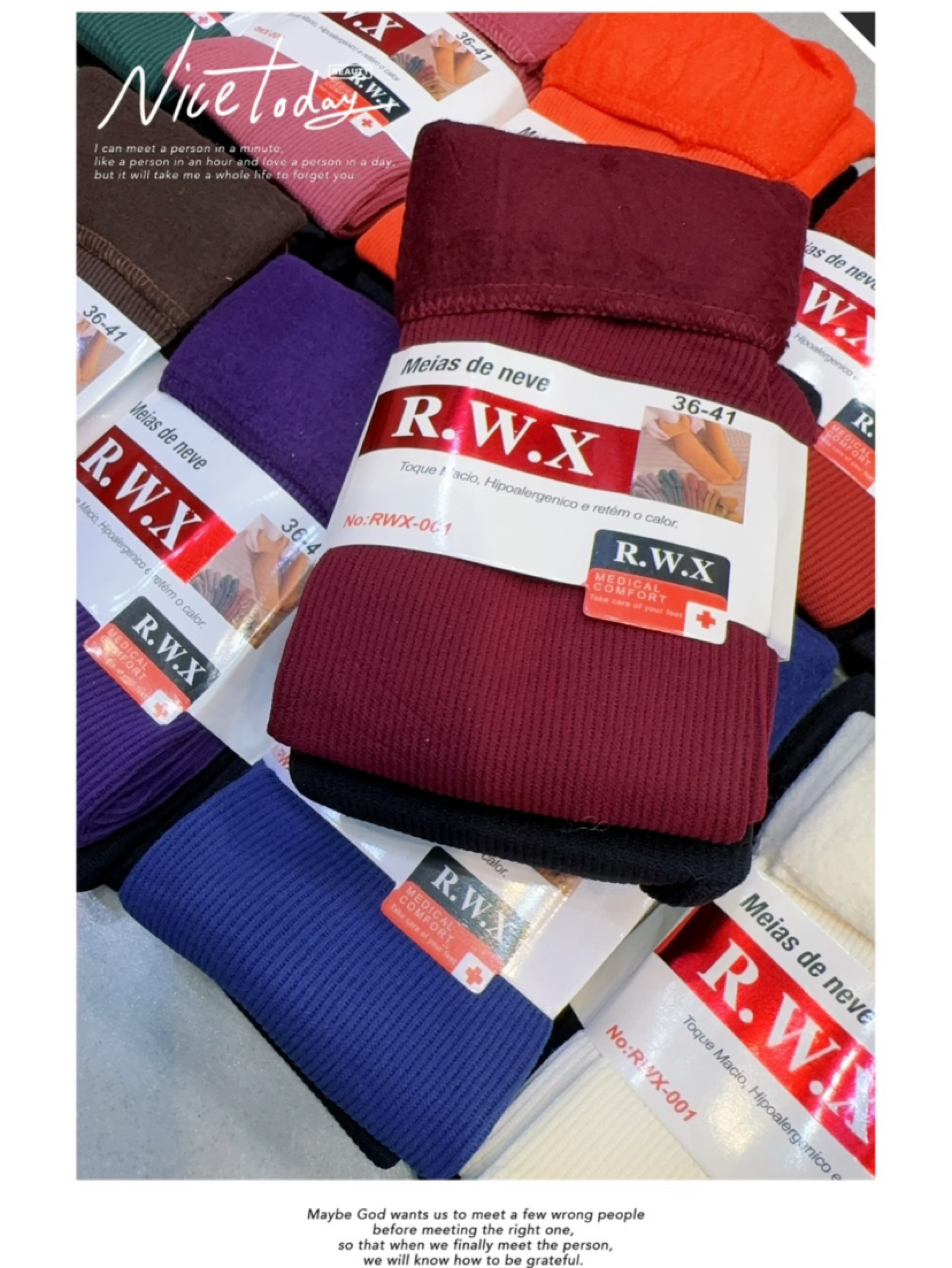 Pacote com 20 pares dd meias TÉRMICAS