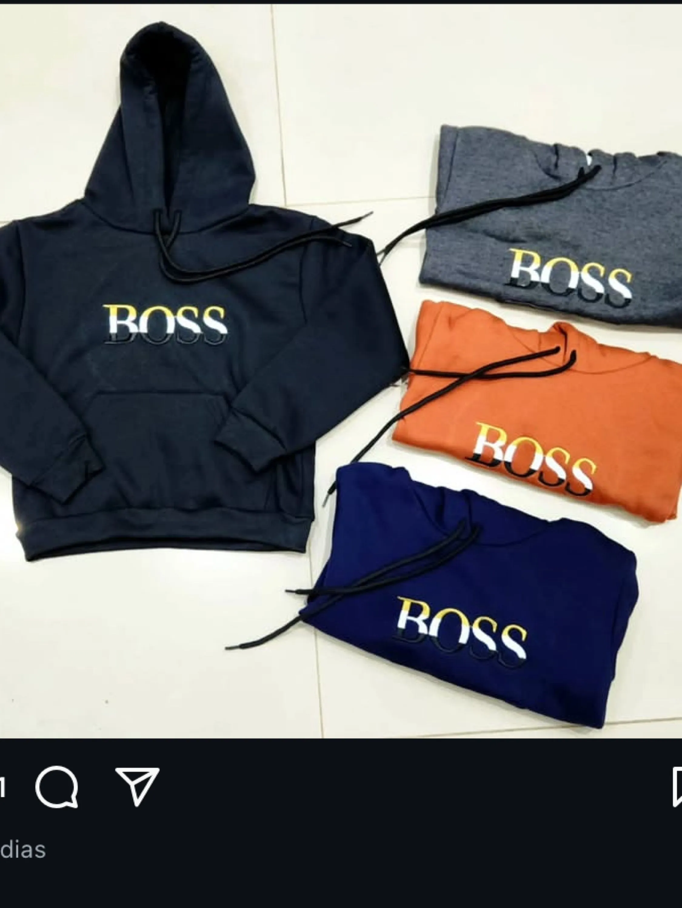 Blusa  de moletom canguru c/capuz flanelada Boss