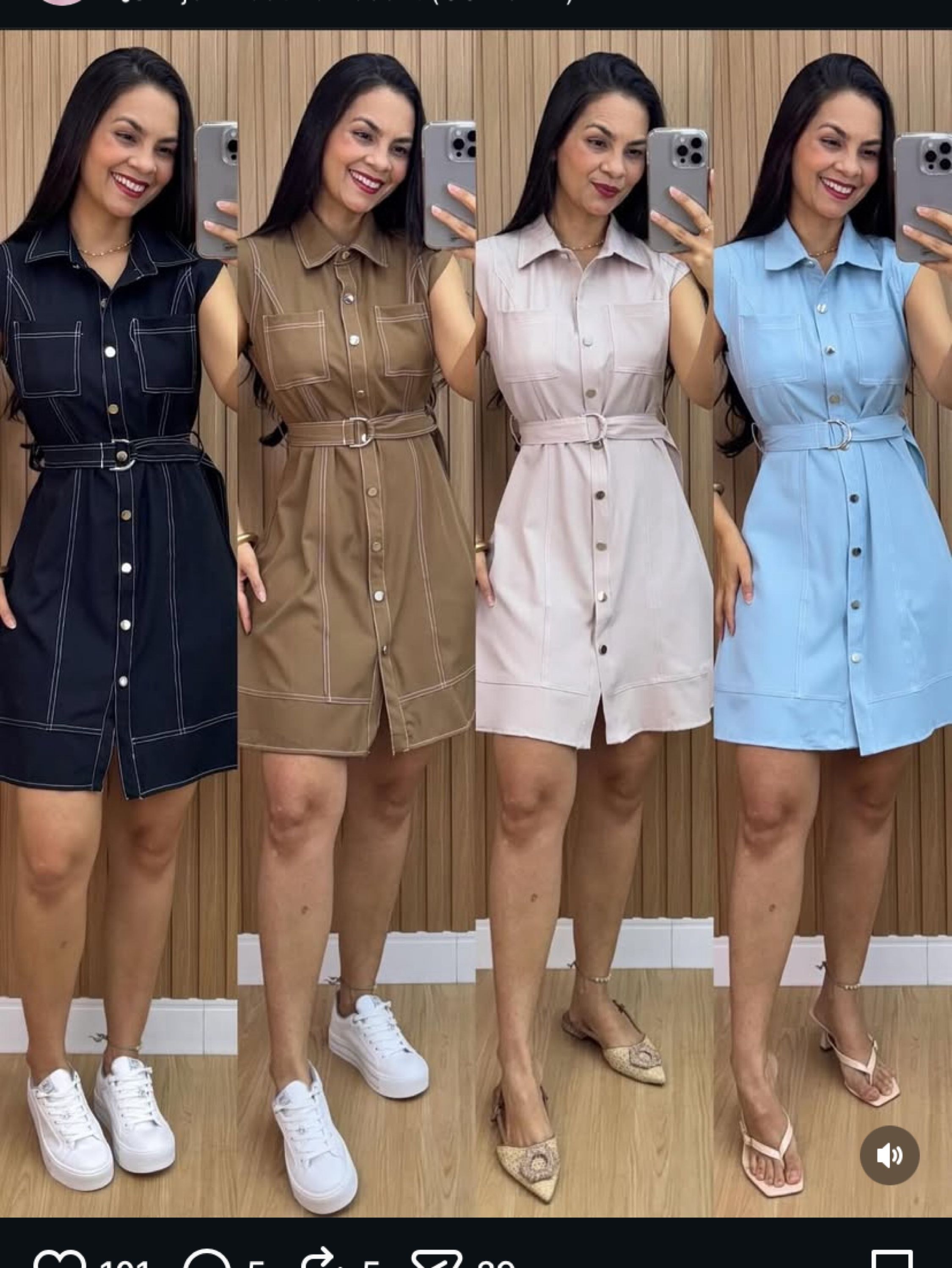 Vestido íris com botões