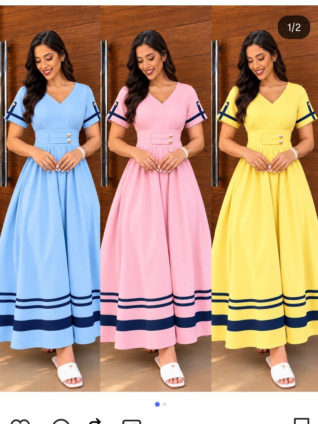 Vestido longo bicolor