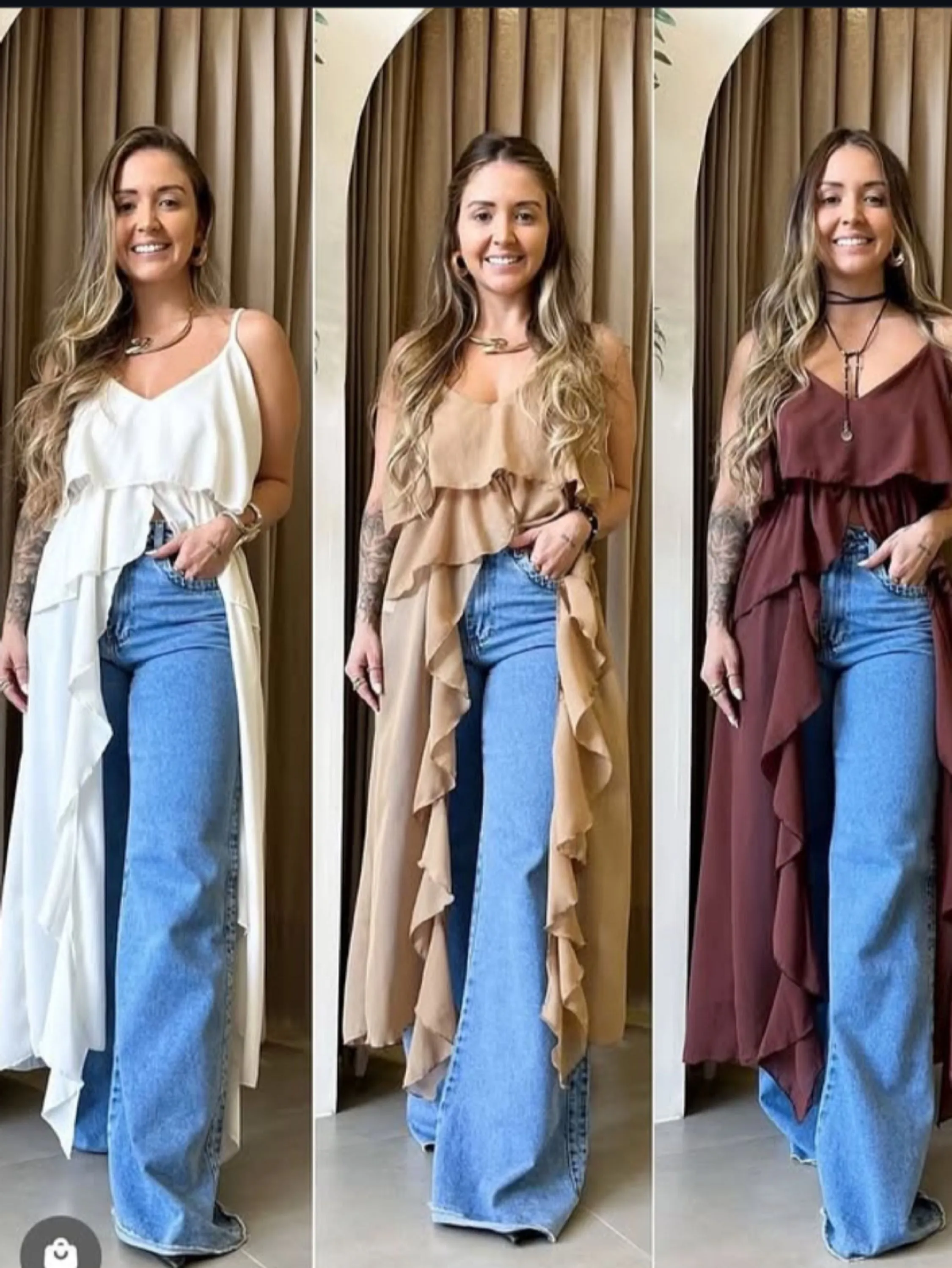 Bata alongada Boho com borjo tecido Duna