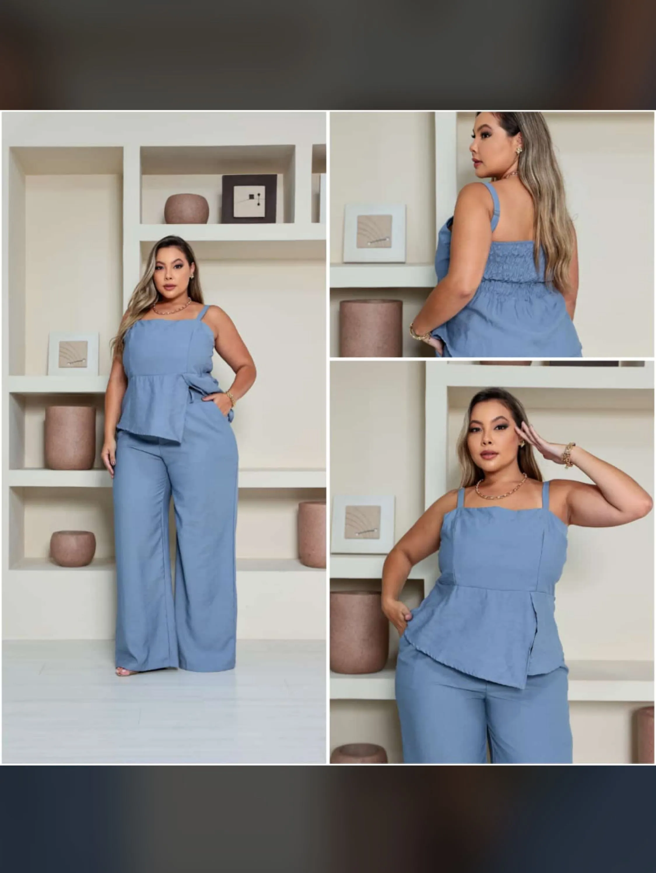 Conjunto Plus size tecido de sensorial t/unico veste até 50