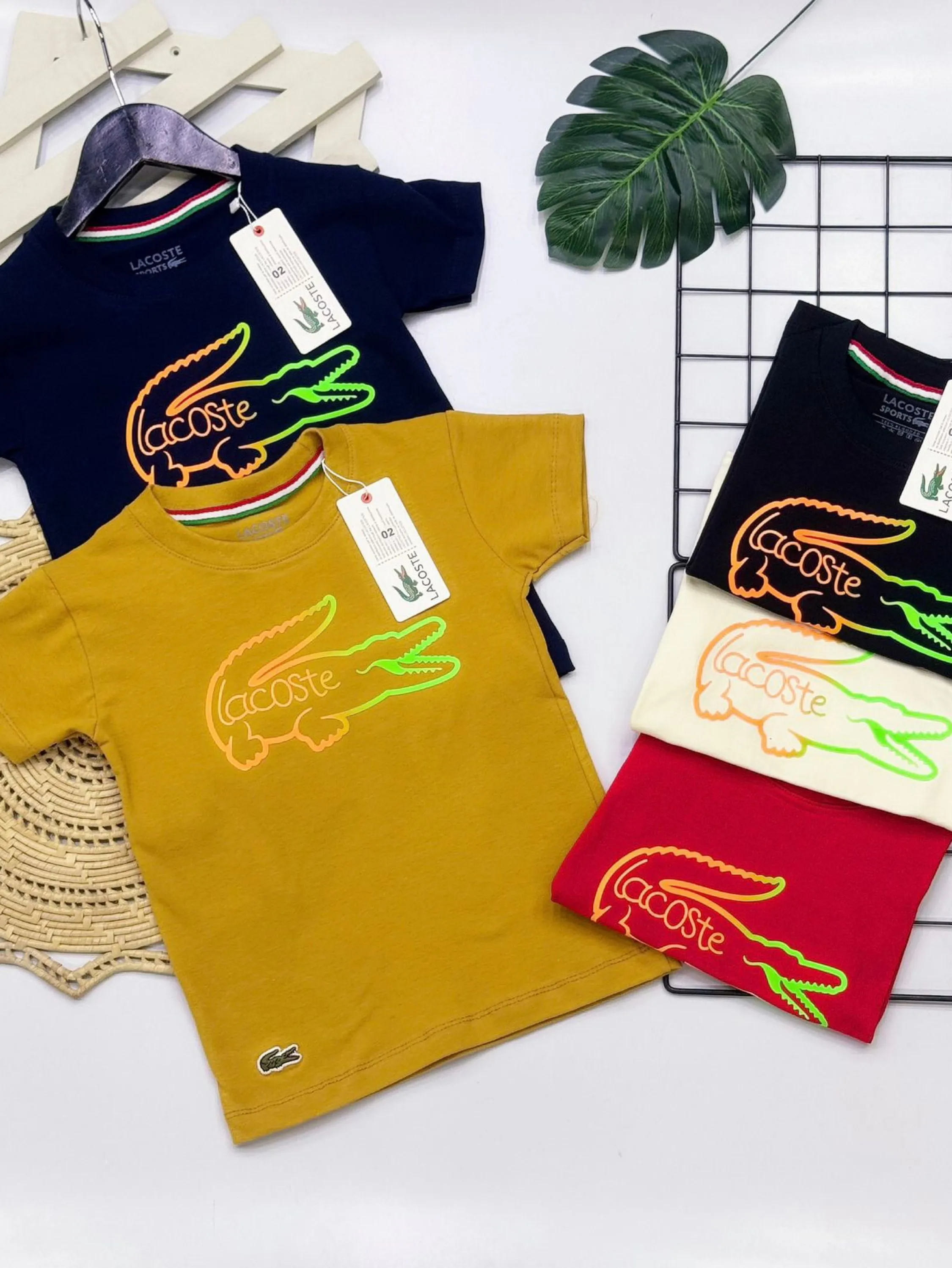 Camiseta Lacoste infantil/juvenil malha peruana