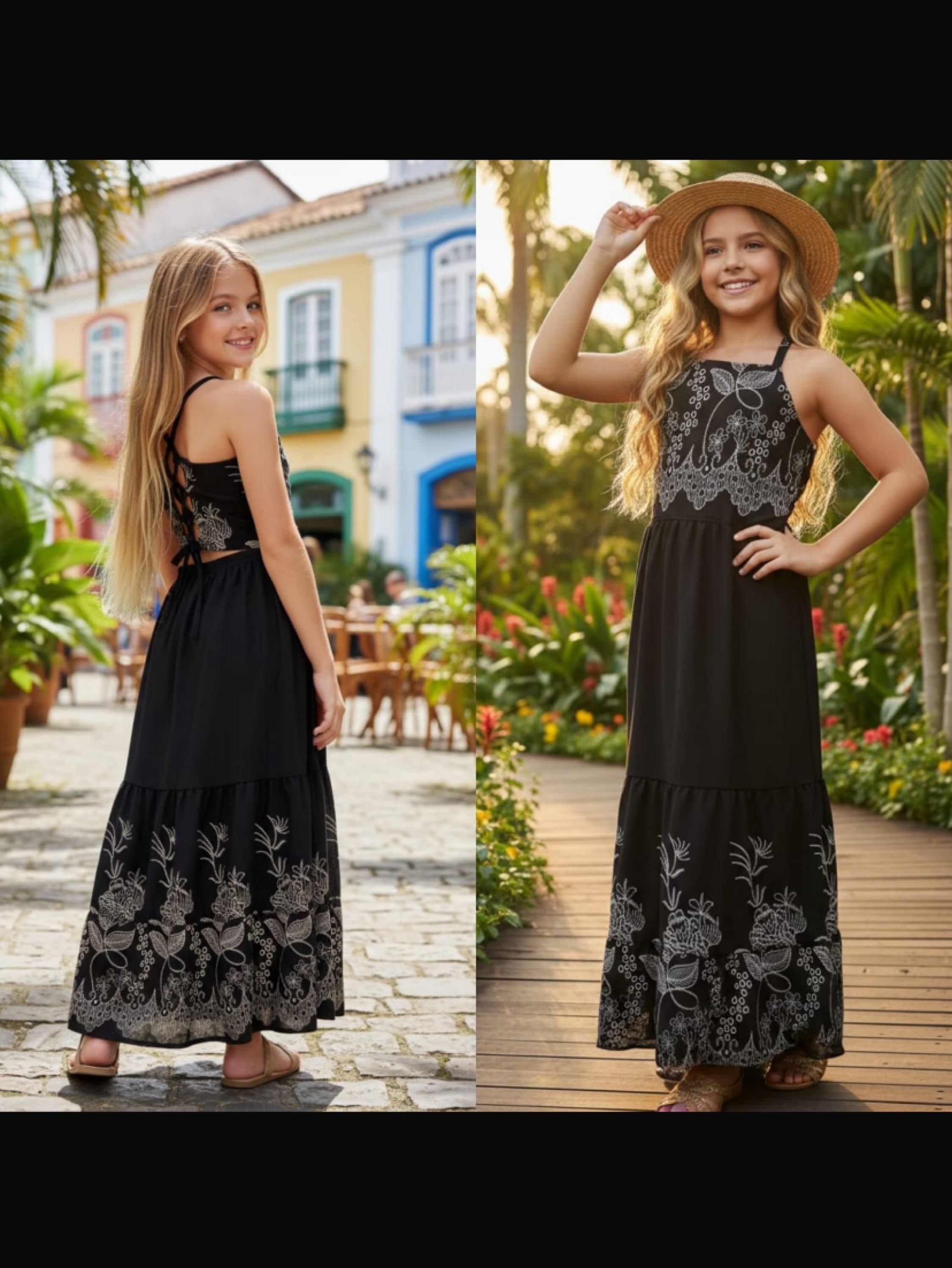 Vestido longo juvenil