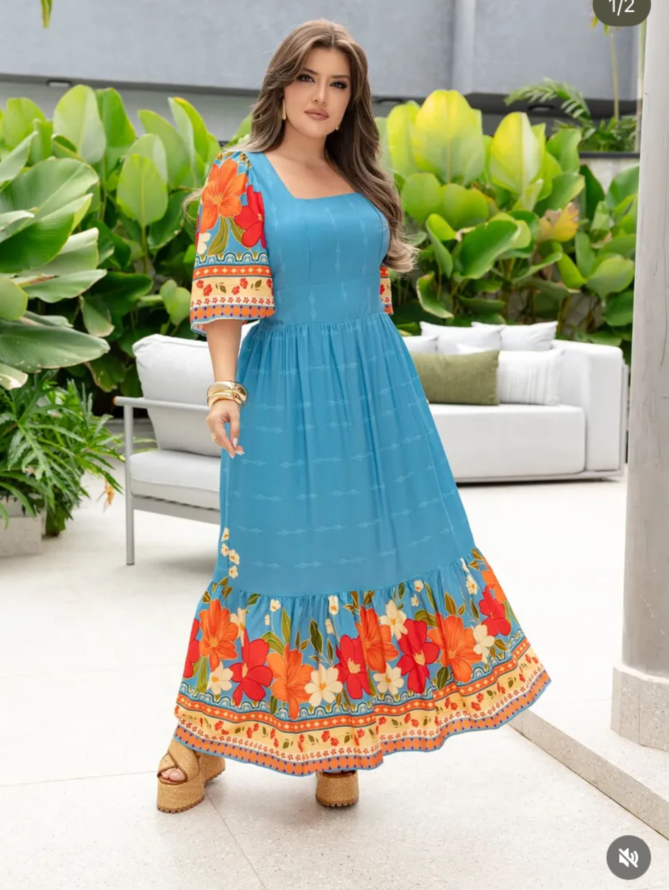 Vestido longo floral