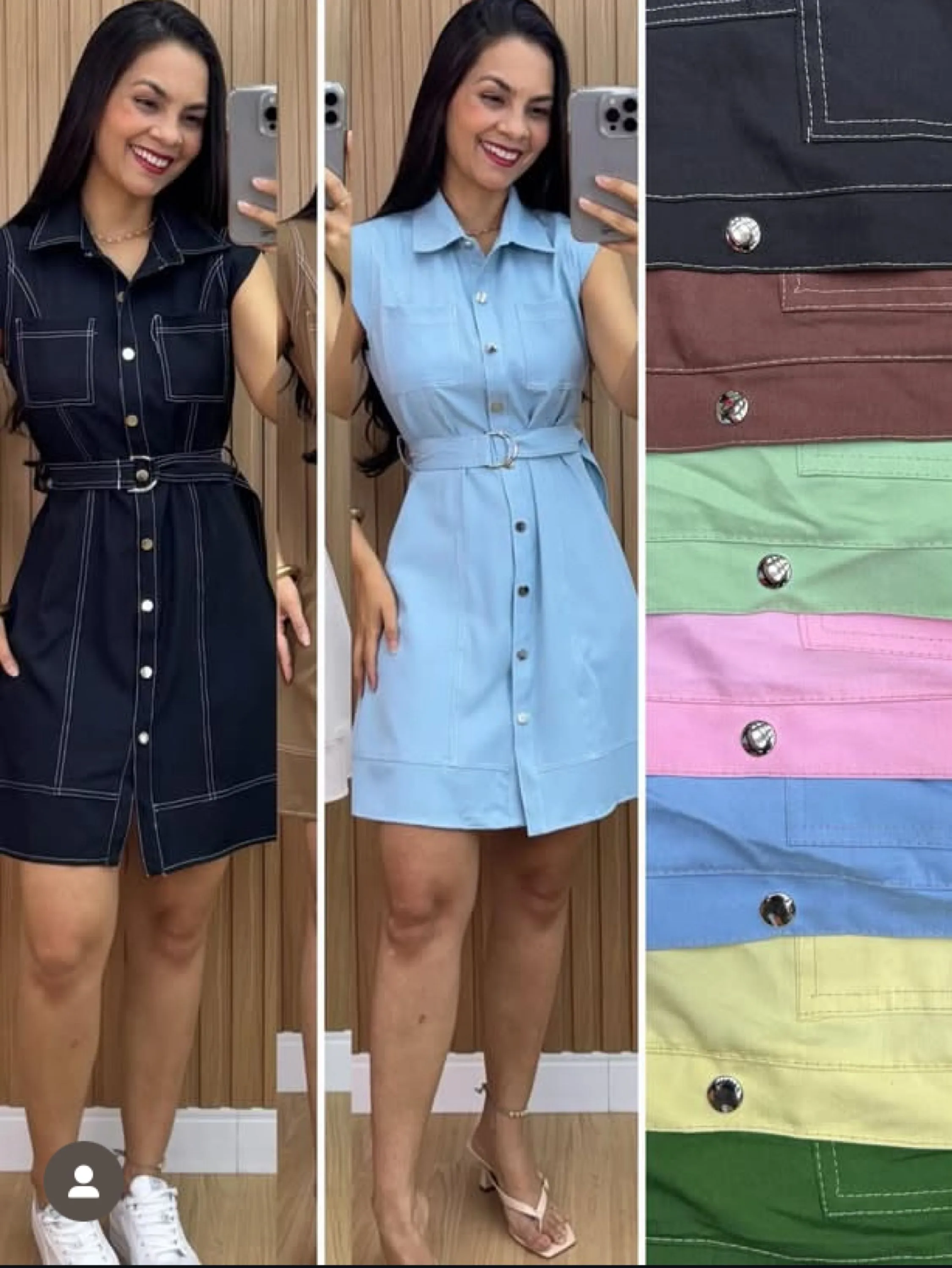 Vestido curto regata tecido sensorial veste até 40