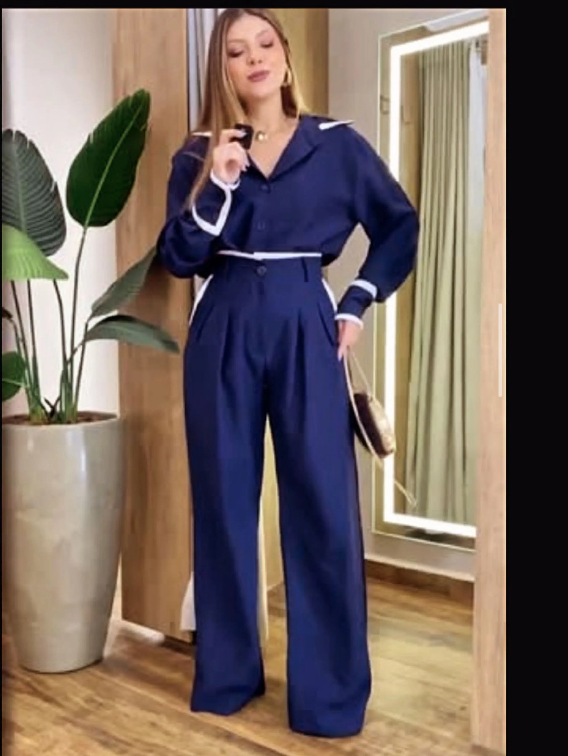 Conjunto Pantalona e camisa manga longa tecido sensorial