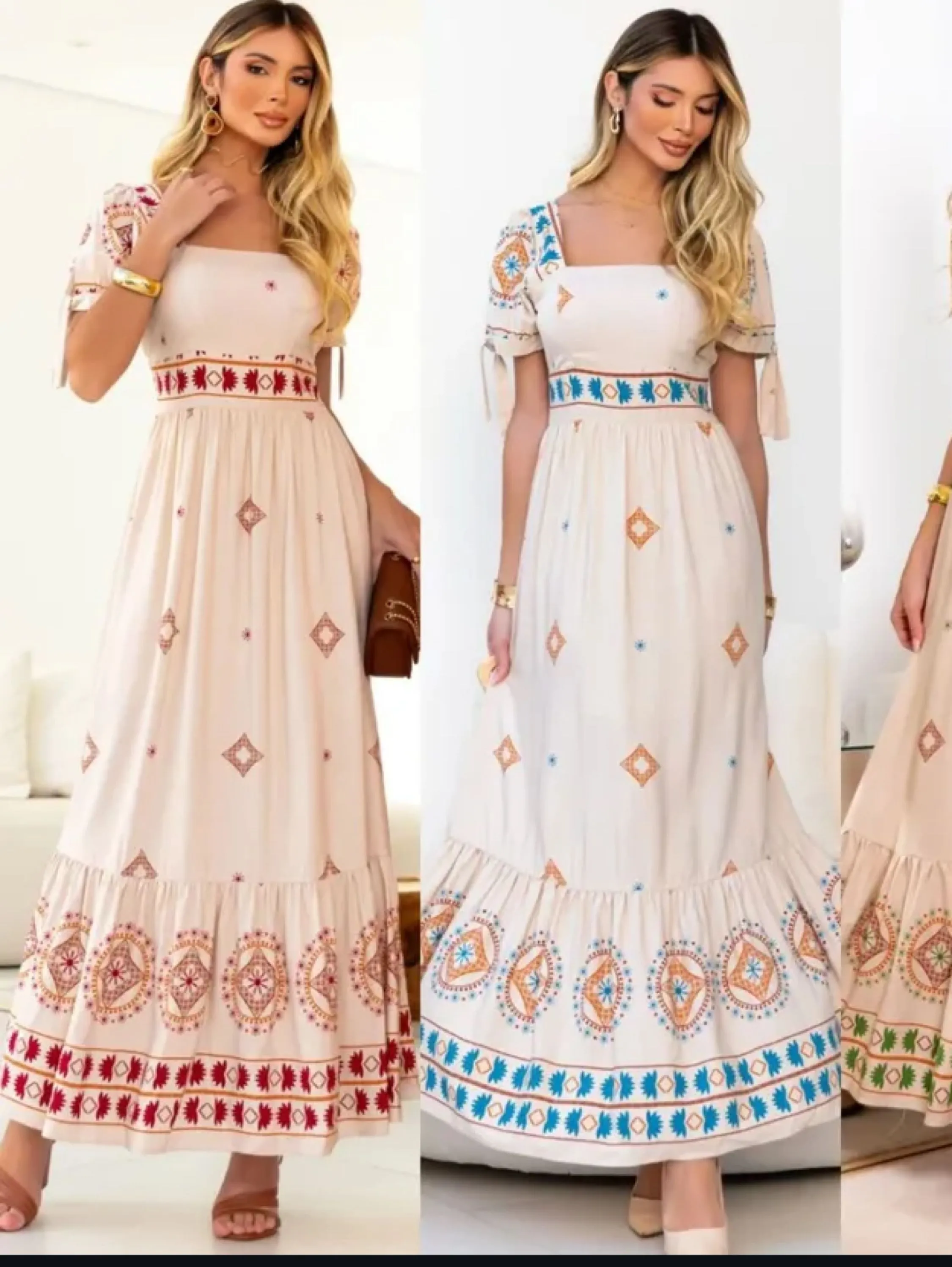 Vestido longo atemporal tecido viscolinho veste até 40