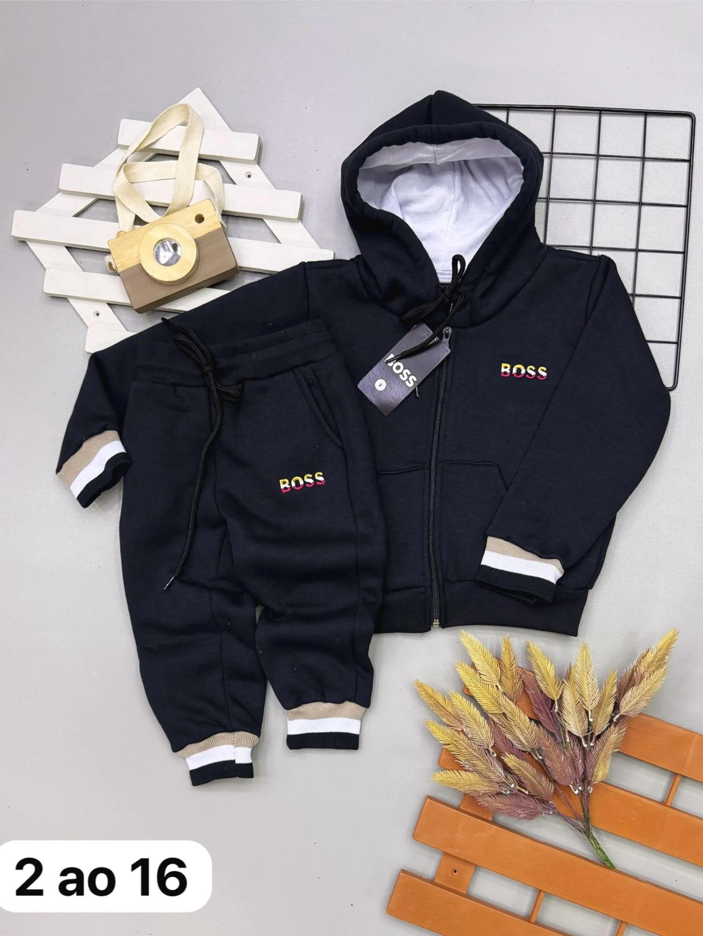 Conjunto de moletom Boss 3 cabos infantil/juvenil