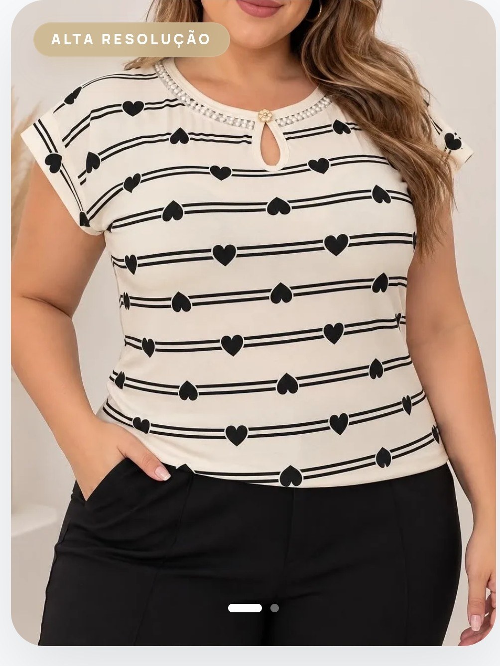Kit com 5 t-shirt gota renda coração