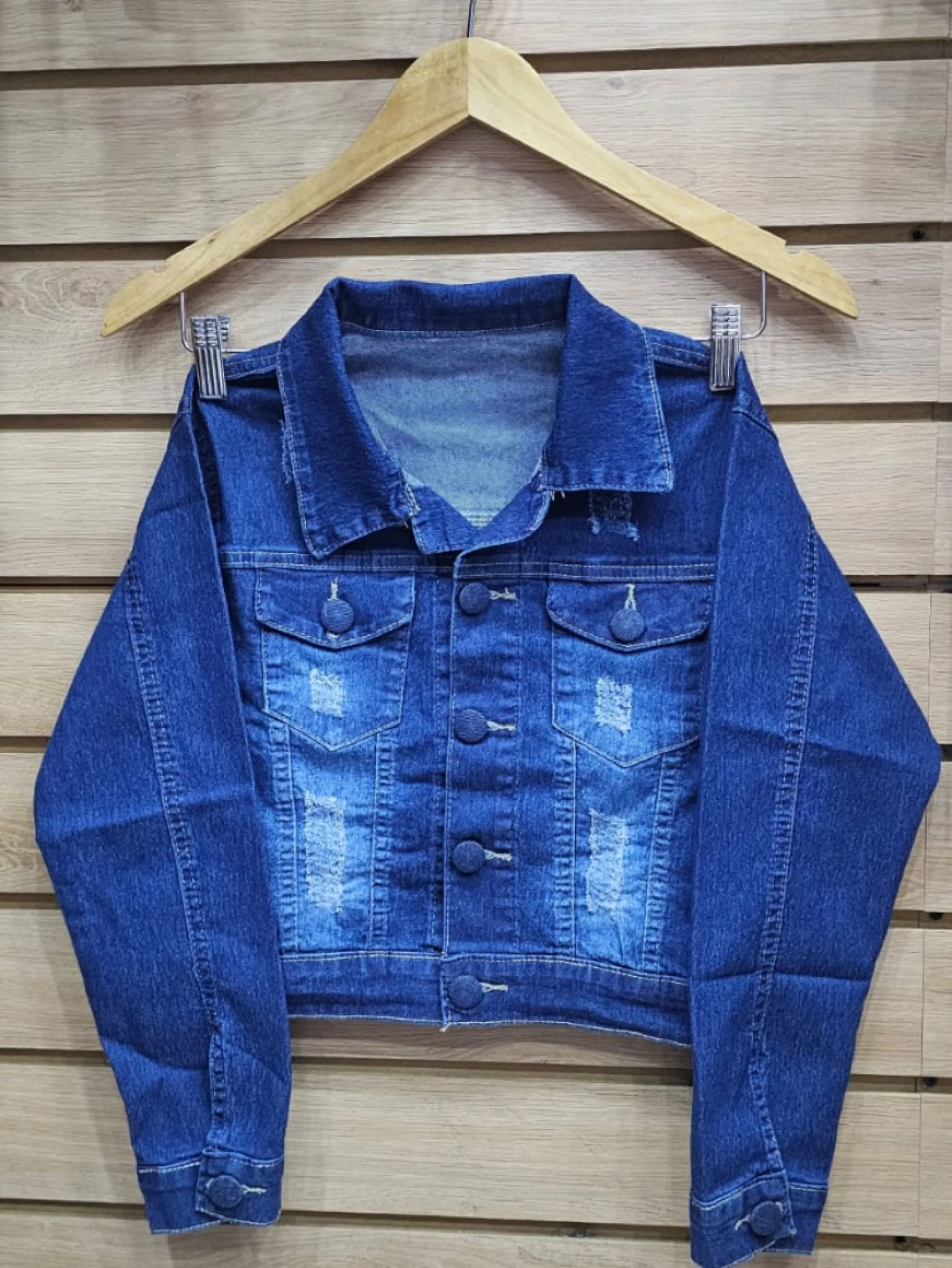 Jaqueta jeans com lycra juvenil