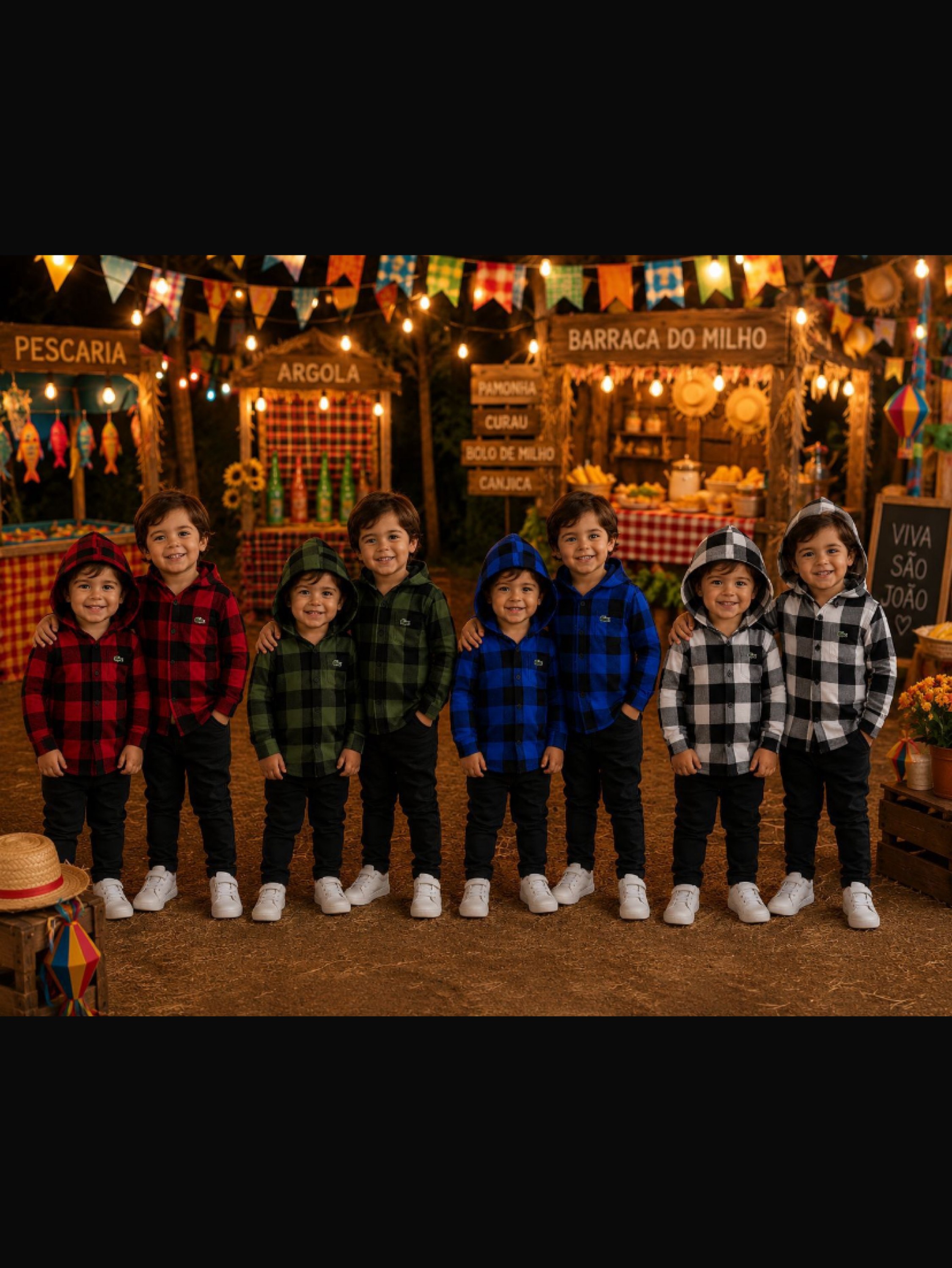 Camisa xadrez manga longa infantil /juvenil