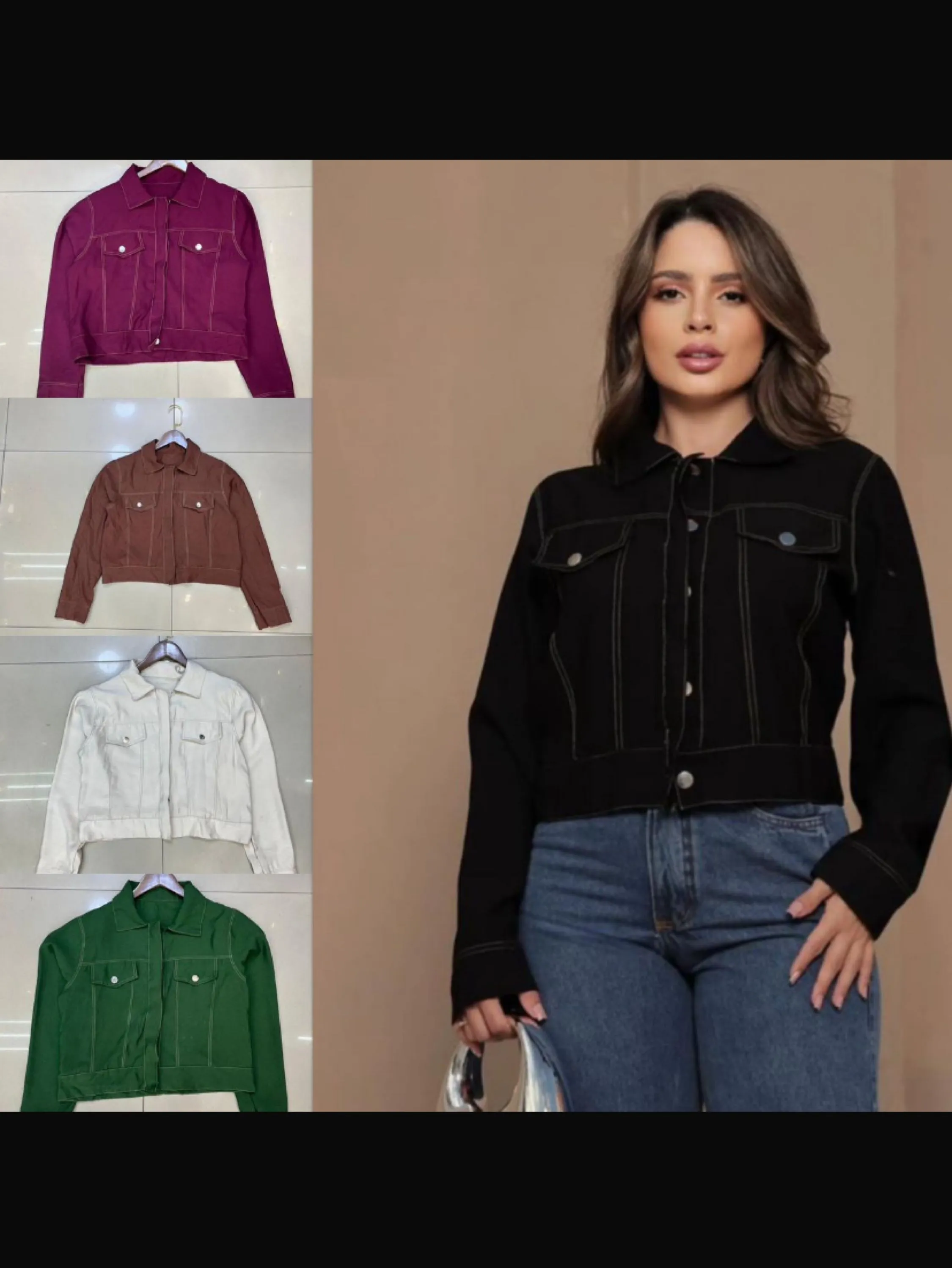 Jaqueta feminina tecido sensorial marcante veste até 42