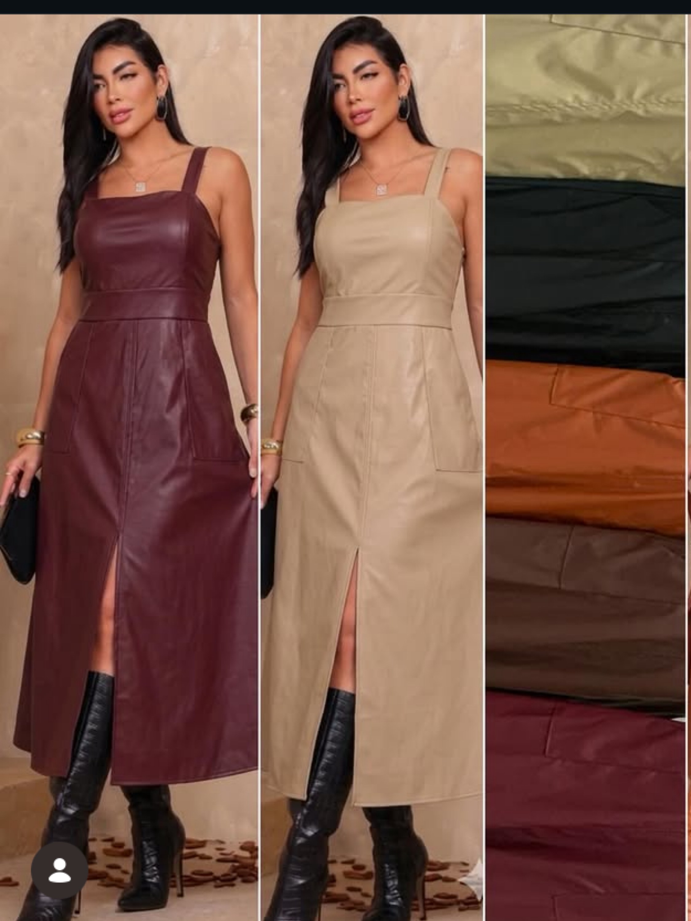 Vestido longo com alças largas