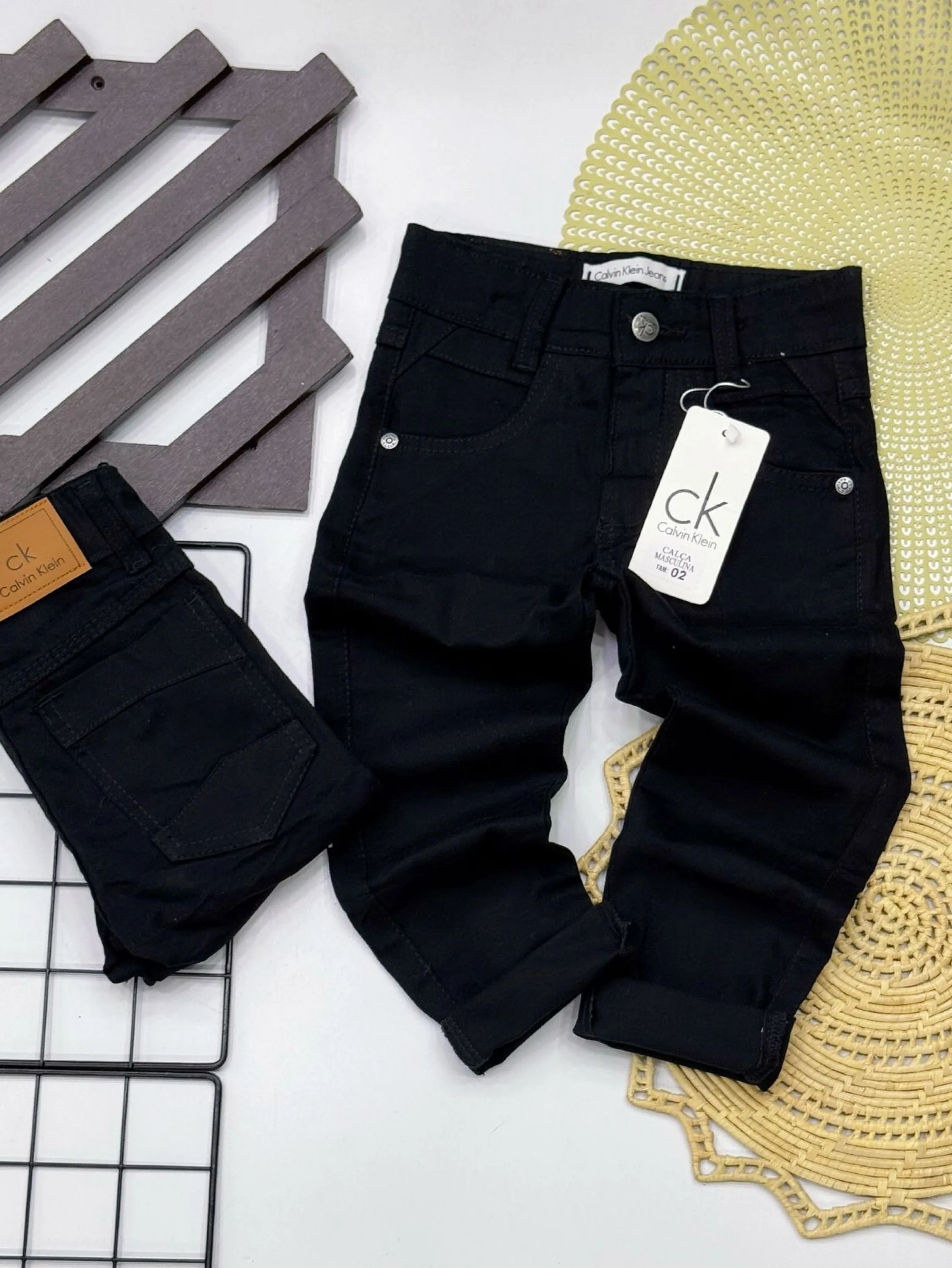 Calça sarja Calvin Klein infantil/juvenil