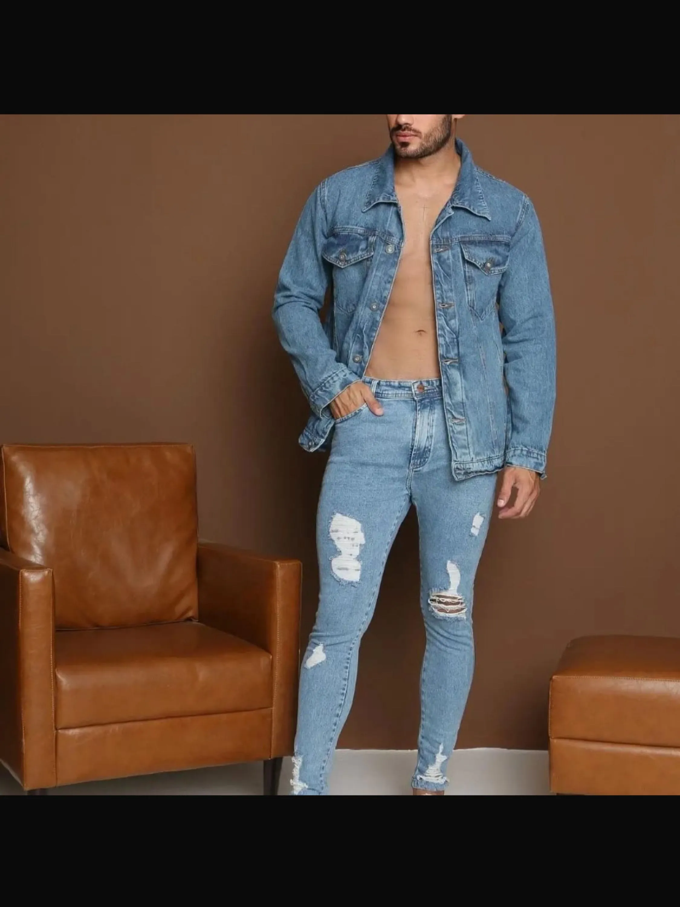 Jaqueta jeans masculina