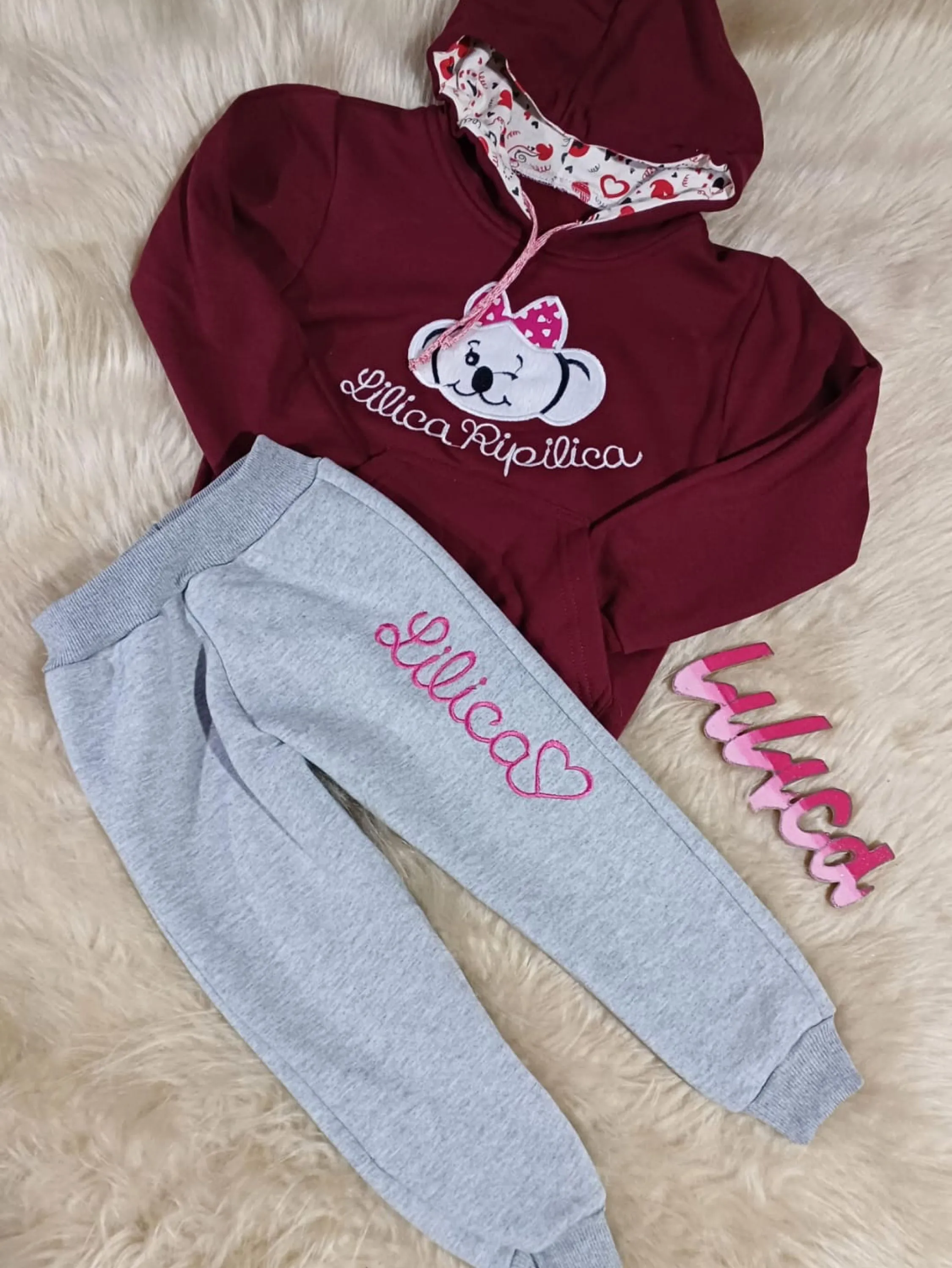 Conjunto de moletom flanelado lilica infantil /juvenil