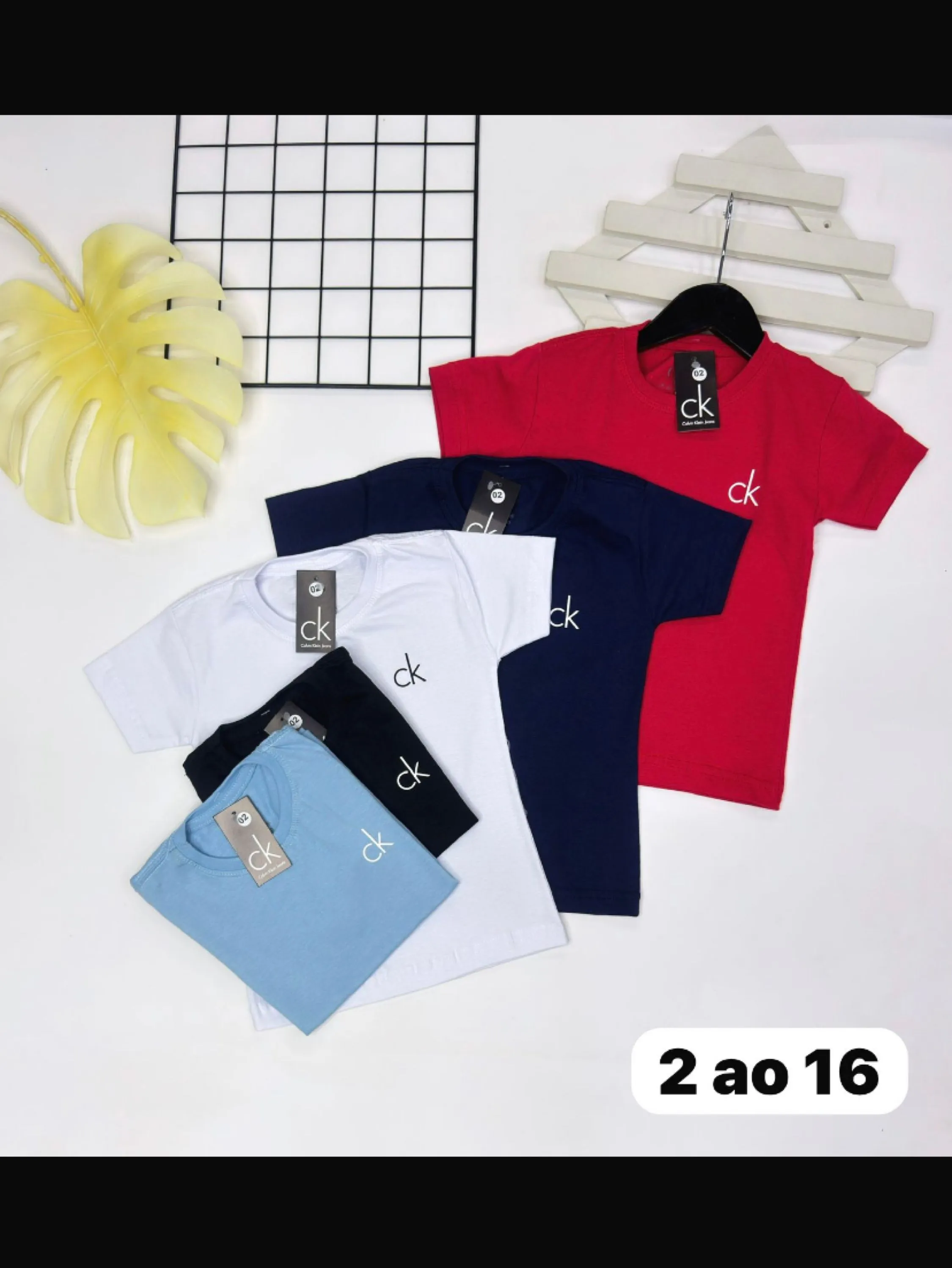 Camiseta Calvin Klein infantil/juvenil 100% algodão