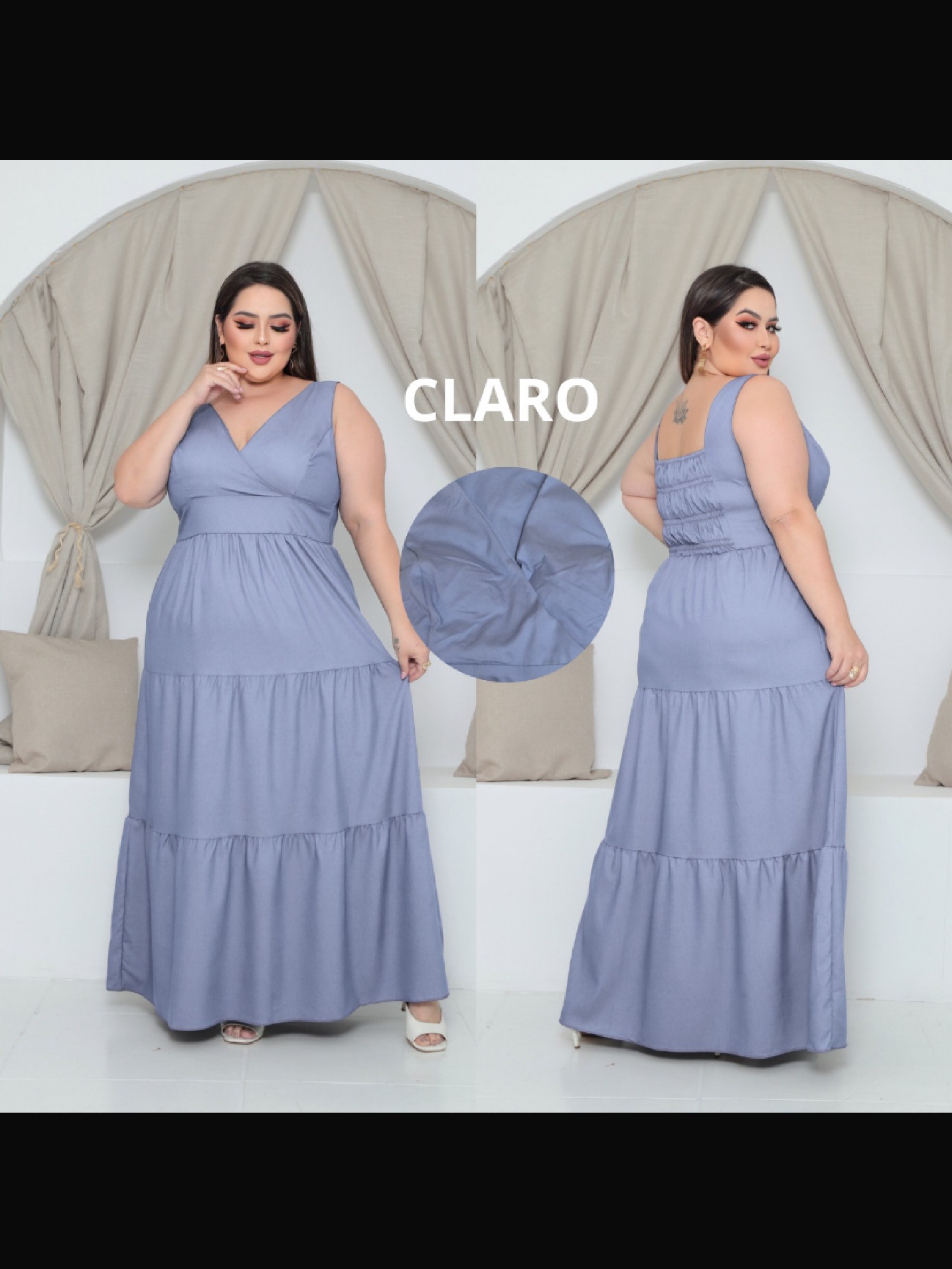 Vestido regata decotado Plus size