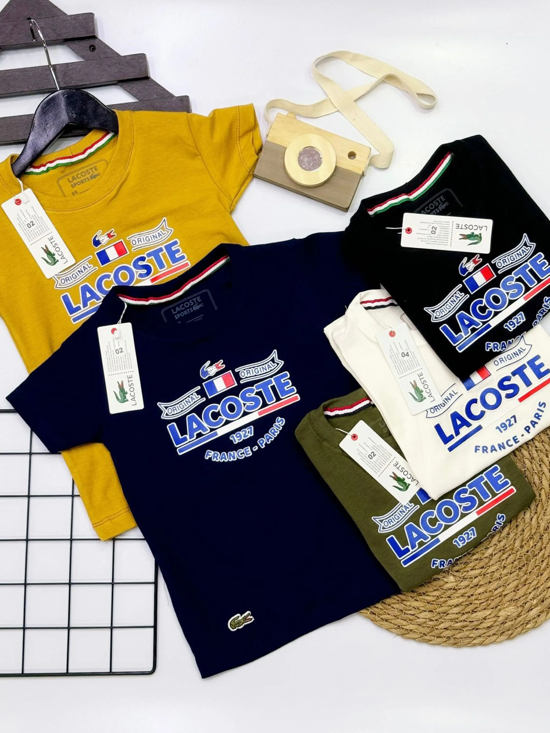 Camiseta Lacoste infantil/juvenil 100% algodão linha premium