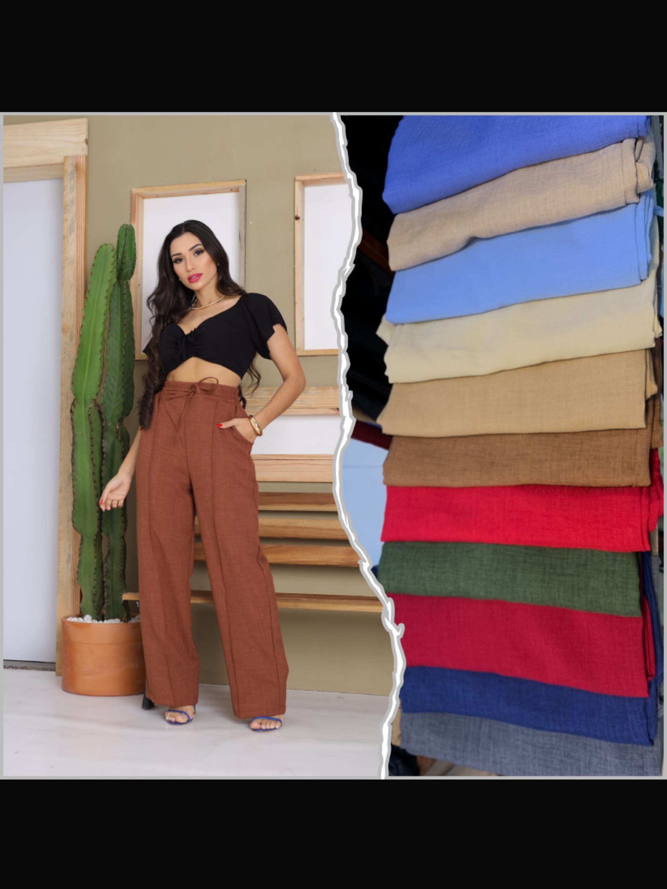 4 calças Pantalona linhão
