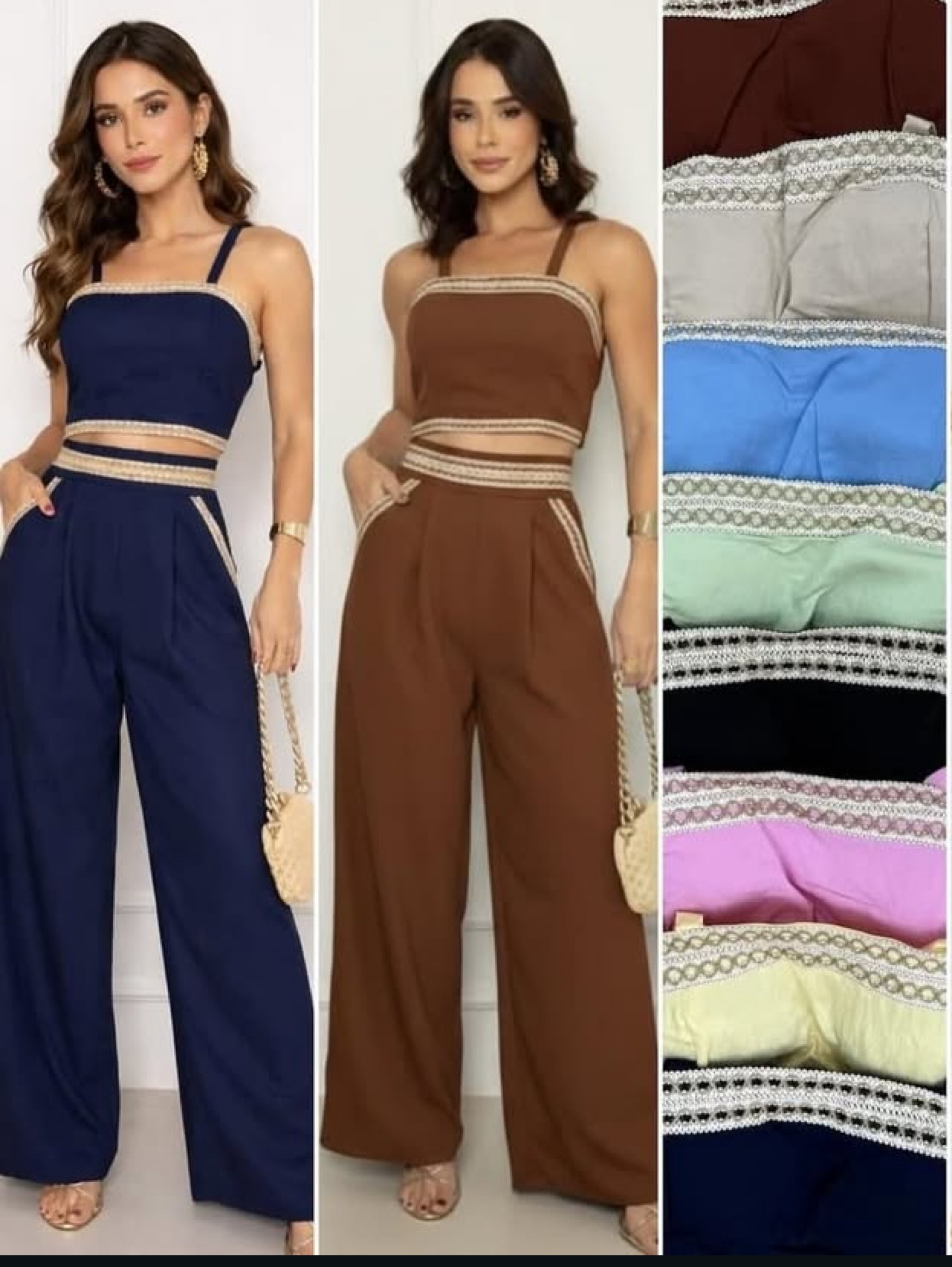 Conjunto Pantalona e crooped