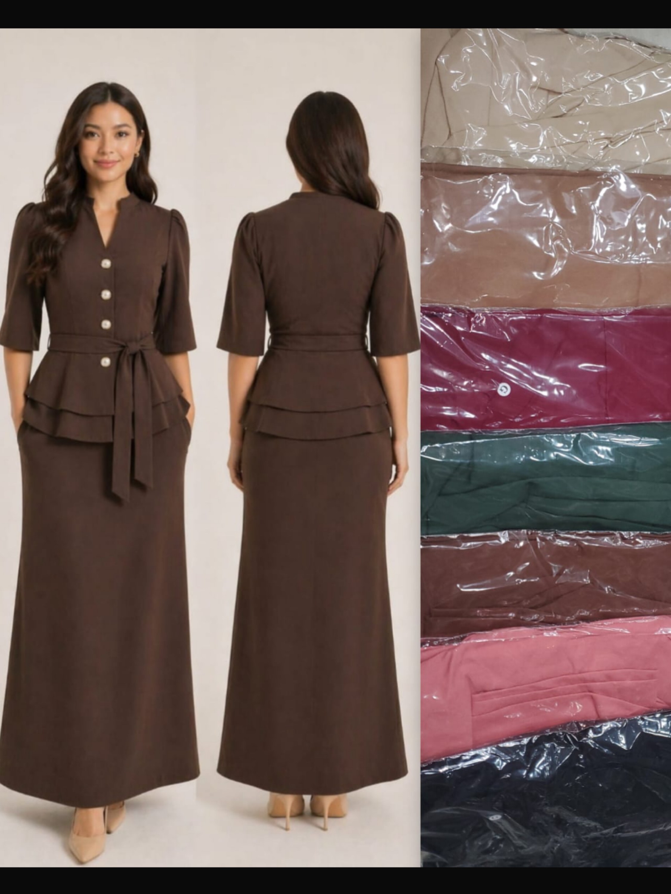 Conjunto cloe saia reta e blusa de manga