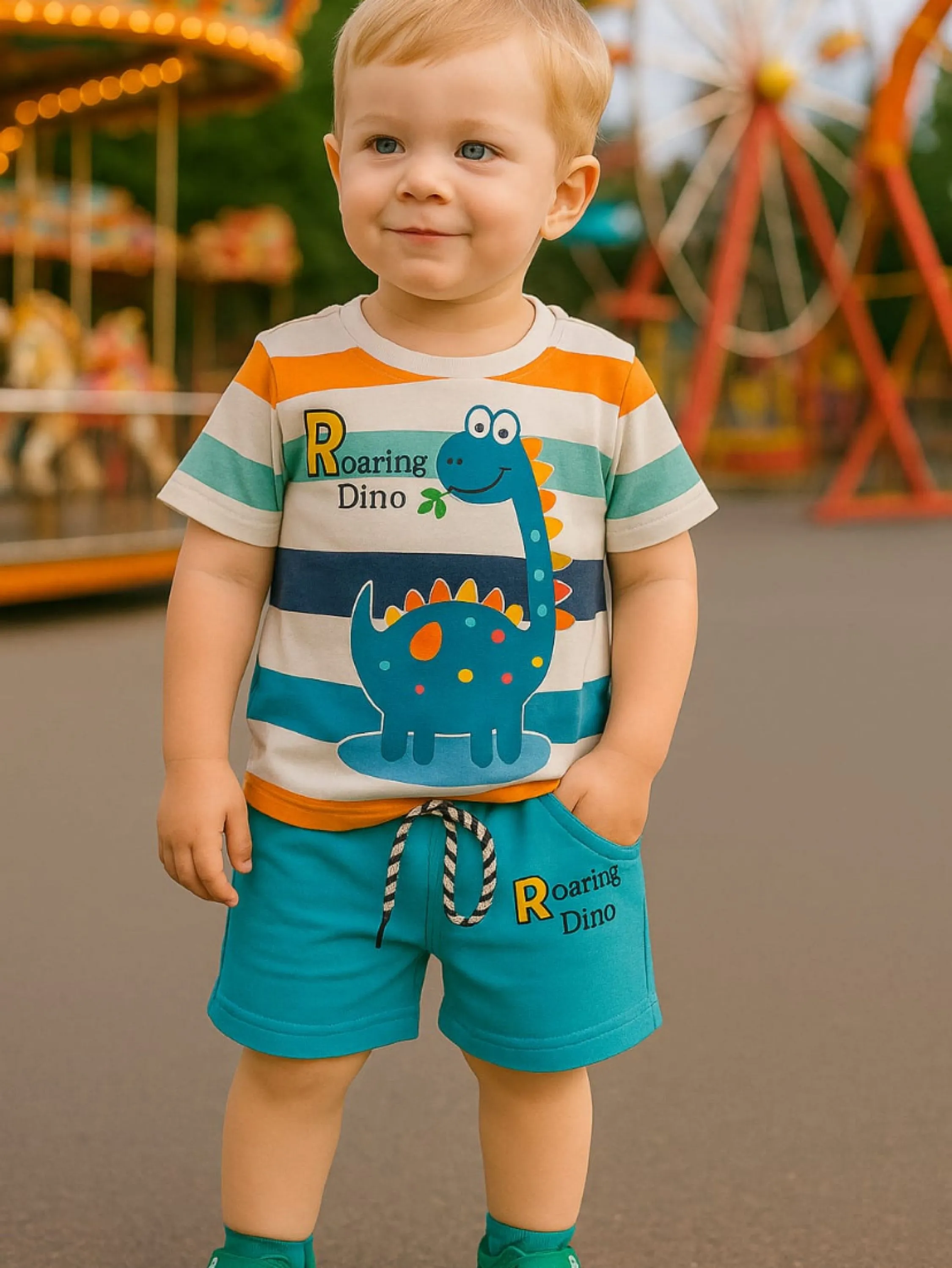 Conjunto infantil bermuda e camiseta