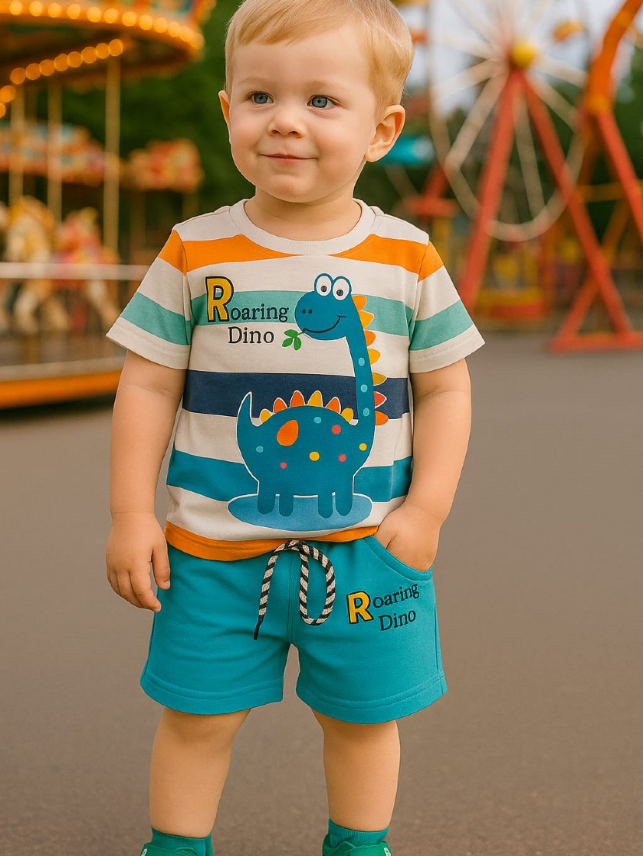 Conjunto infantil bermuda e camiseta