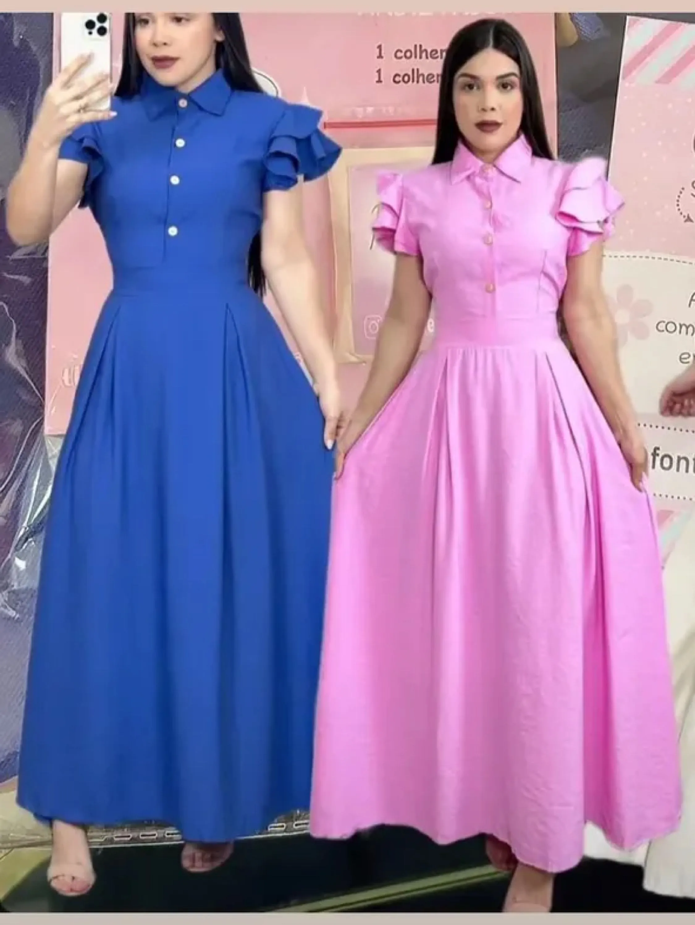 Vestido longo tecido sensorial veste até 40