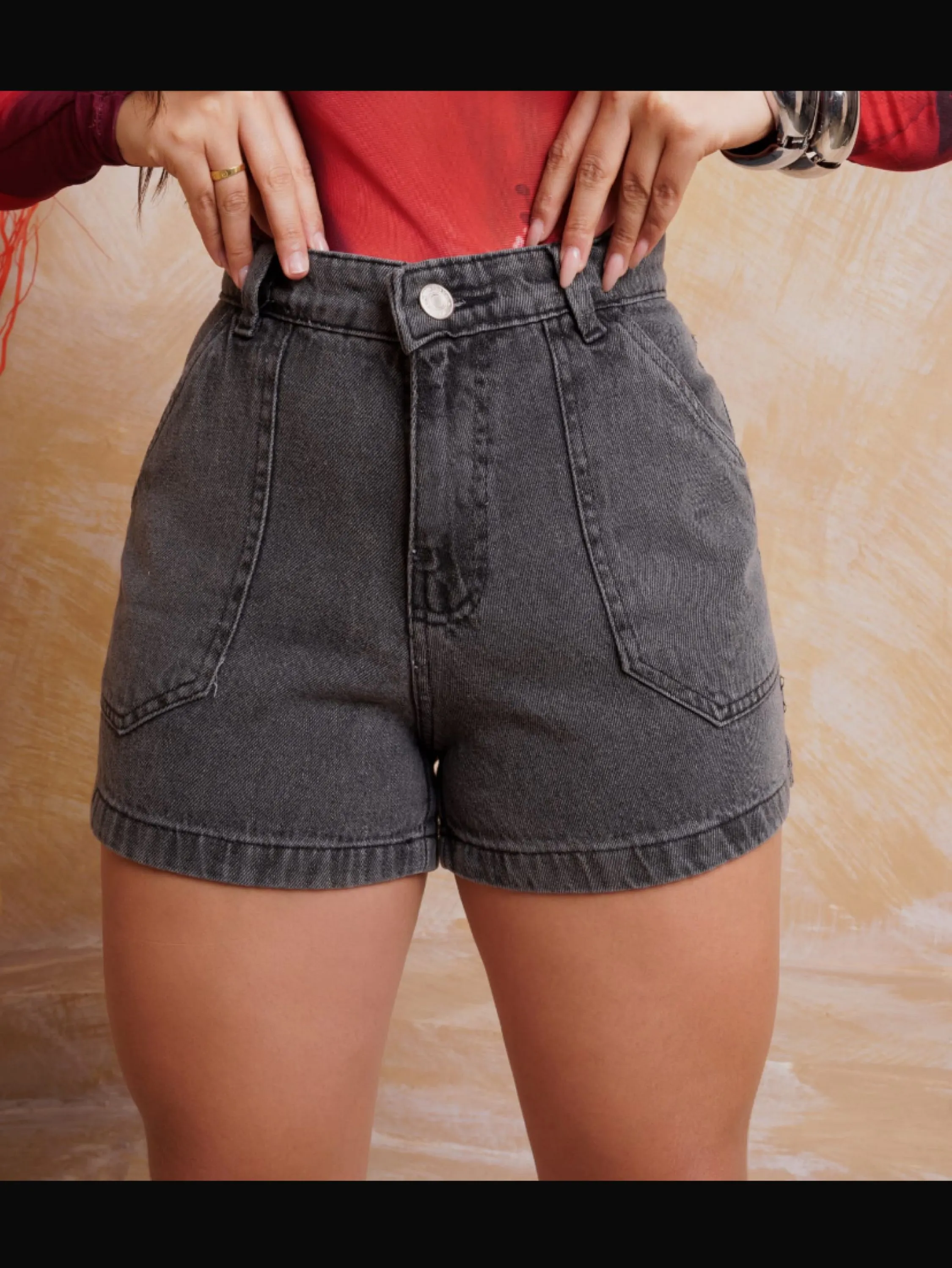 Shorts jeans Black cintura alta